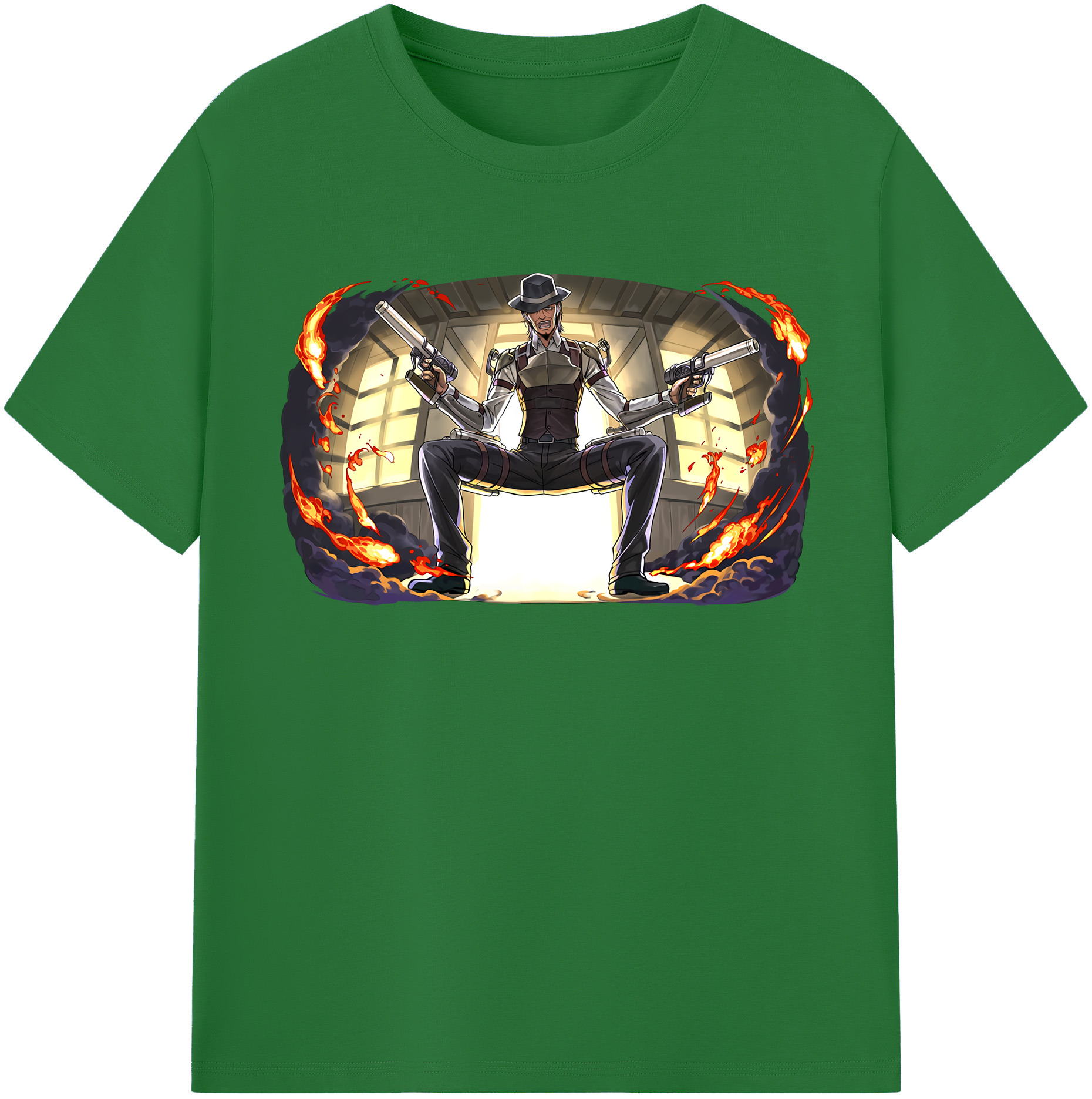 （画像用） 進撃の巨人 ケニー·アッカーマン Attack on Titan Kenny Ackerman 綿100％半袖Tシャツ（フロントプリント）