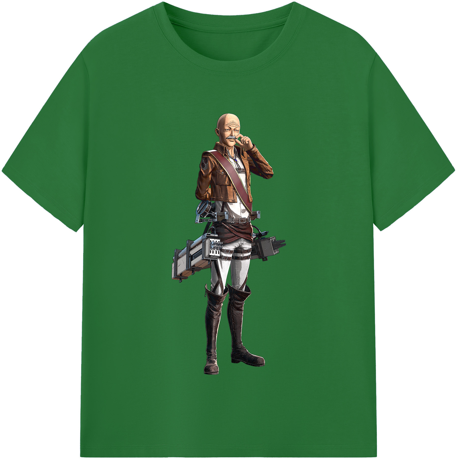（画像用） 進撃の巨人 ドット·ピクシス Attack on Titan Dot Pixis 綿100％半袖Tシャツ（フロントプリント）