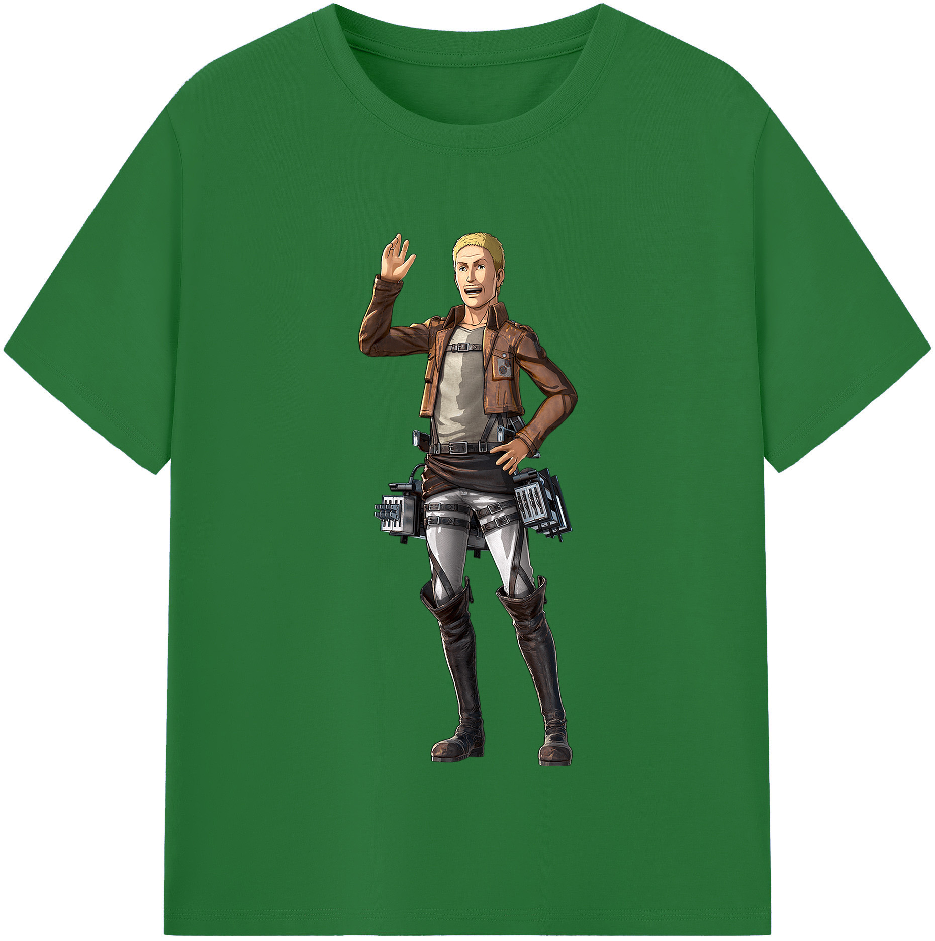 （画像用） 進撃の巨人 ハンネス Attack on Titan Hannes 綿100％半袖Tシャツ（フロントプリント）