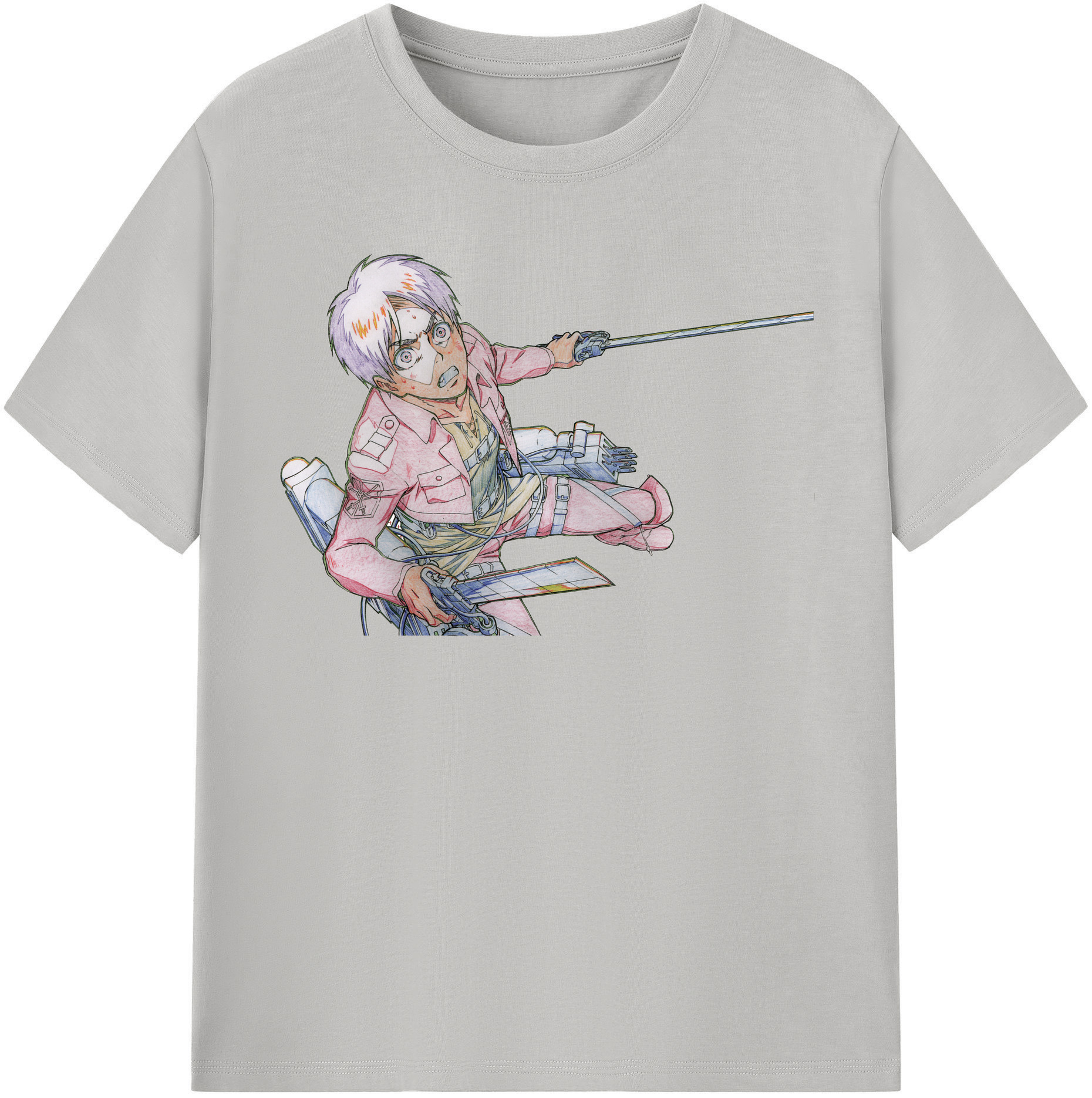 （画像用） 進撃の巨人 エレン･イェーガー Attack on Titan Eren Jäger 綿100％半袖Tシャツ（フロントプリント）