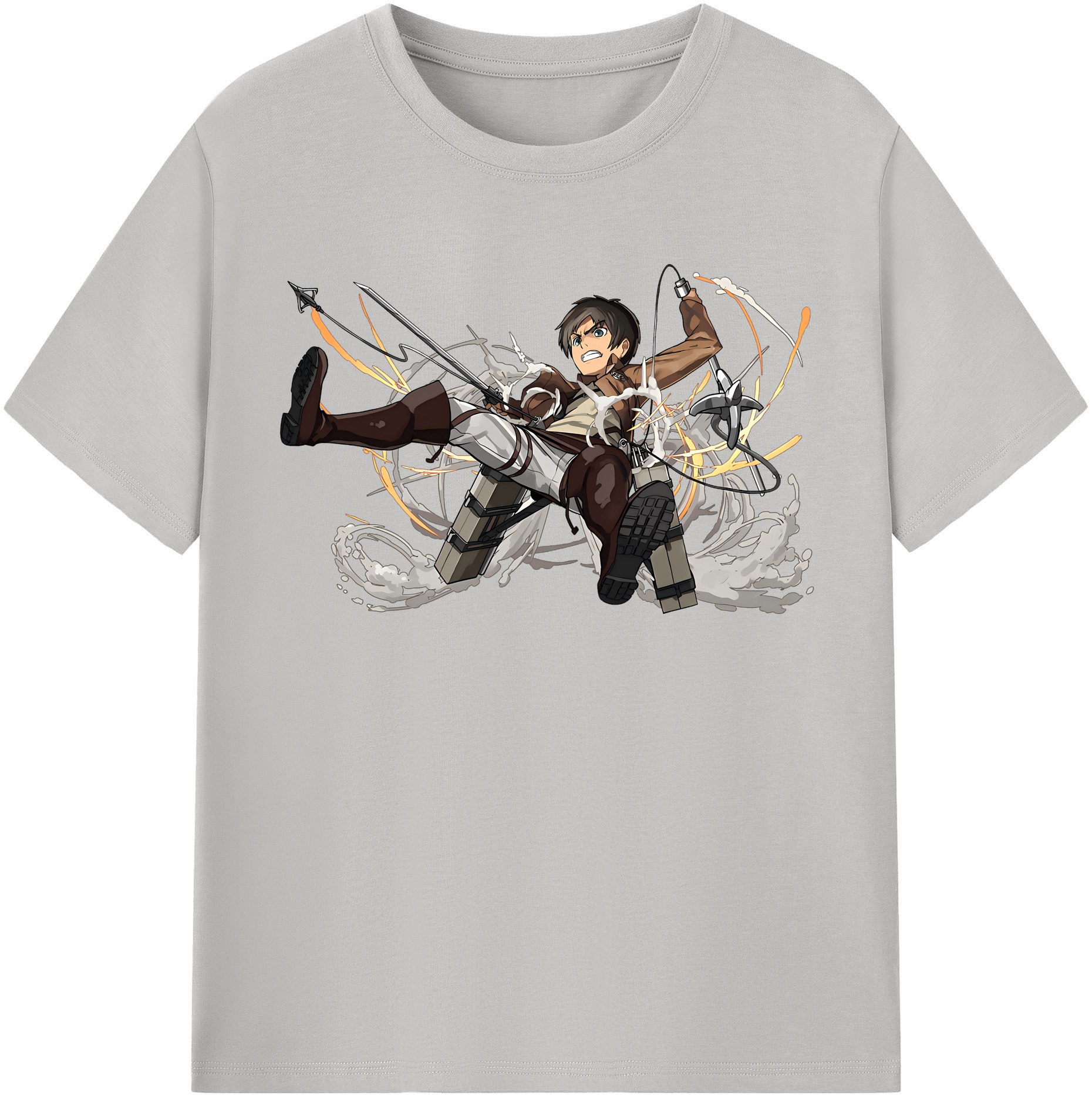 （画像用） 進撃の巨人 エレン･イェーガー Attack on Titan Eren Jäger 綿100％半袖Tシャツ（フロントプリント）