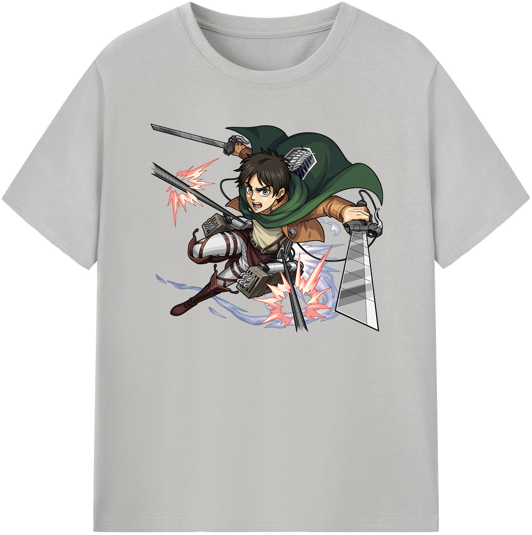 （画像用） 進撃の巨人 エレン･イェーガー Attack on Titan Eren Jäger 綿100％半袖Tシャツ（フロントプリント）