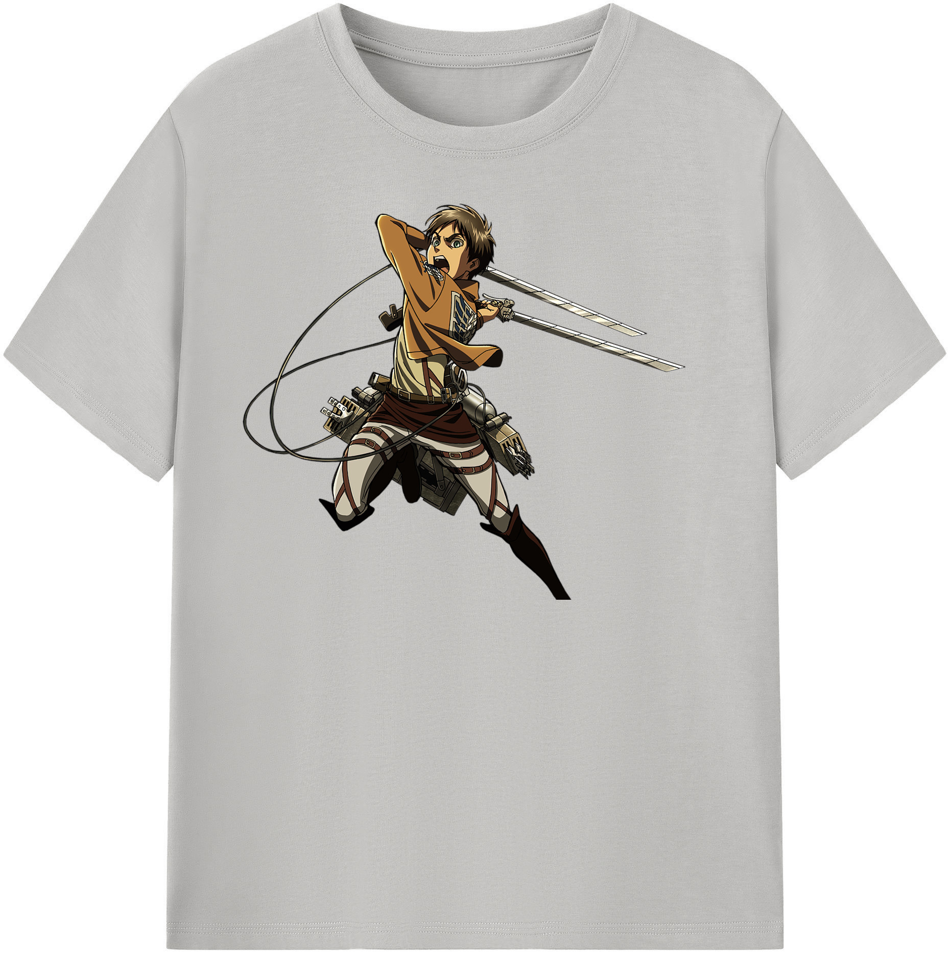 （画像用） 進撃の巨人 エレン･イェーガー Attack on Titan Eren Jäger 綿100％半袖Tシャツ（フロントプリント）