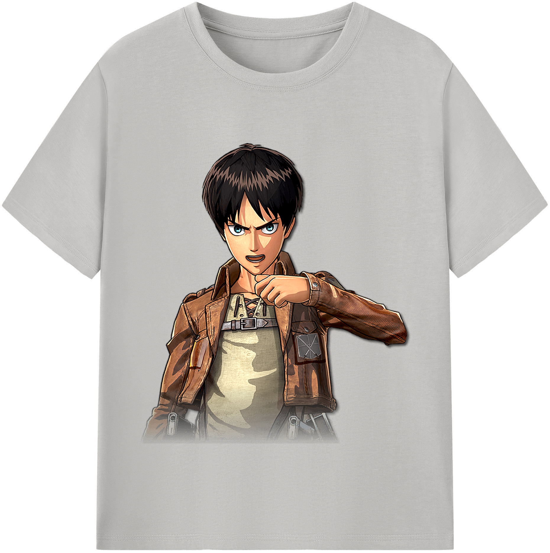 （画像用） 進撃の巨人 エレン･イェーガー Attack on Titan Eren Jäger 綿100％半袖Tシャツ（フロントプリント）