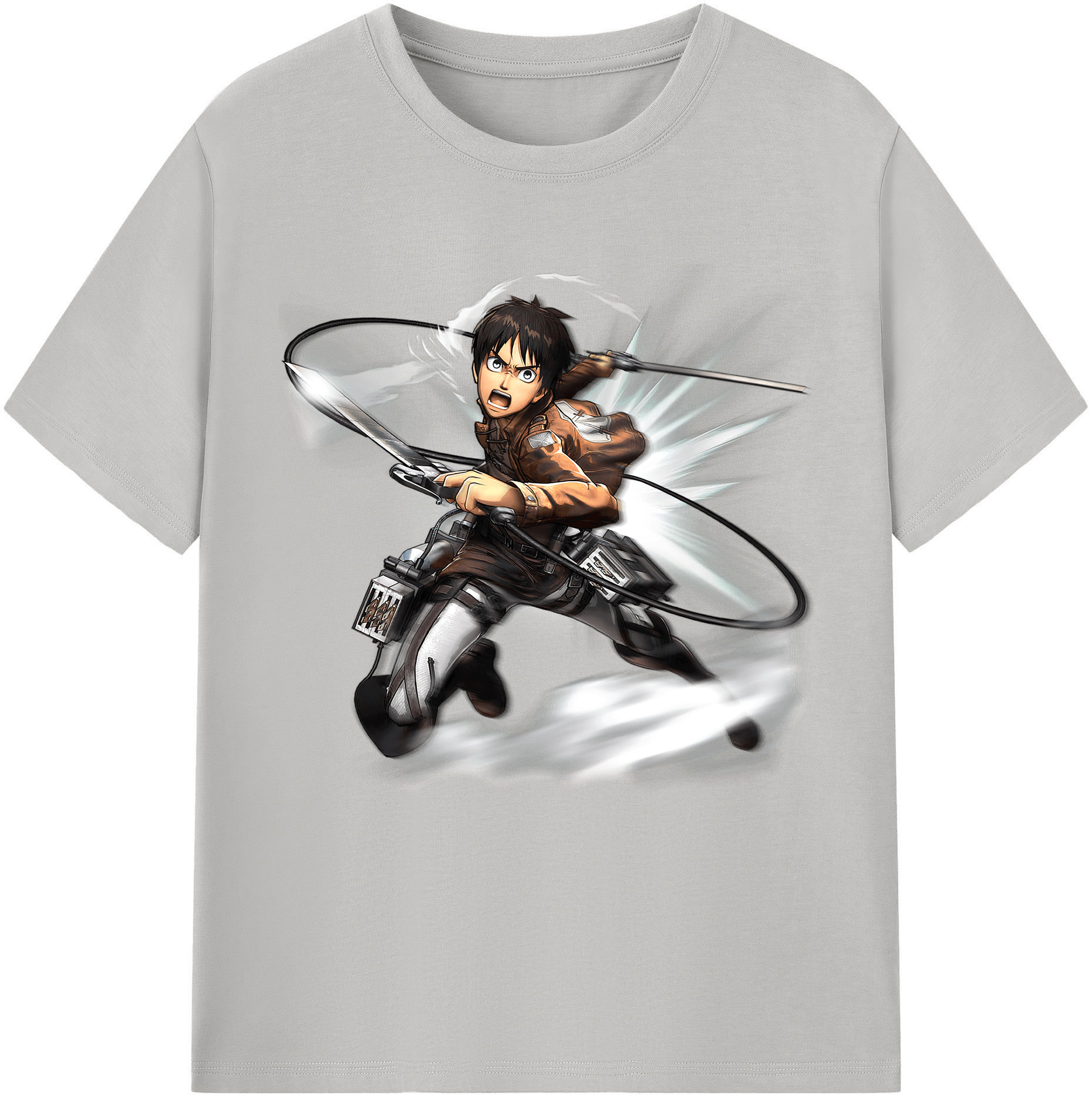 （画像用） 進撃の巨人 エレン･イェーガー Attack on Titan Eren Jäger 綿100％半袖Tシャツ（フロントプリント）