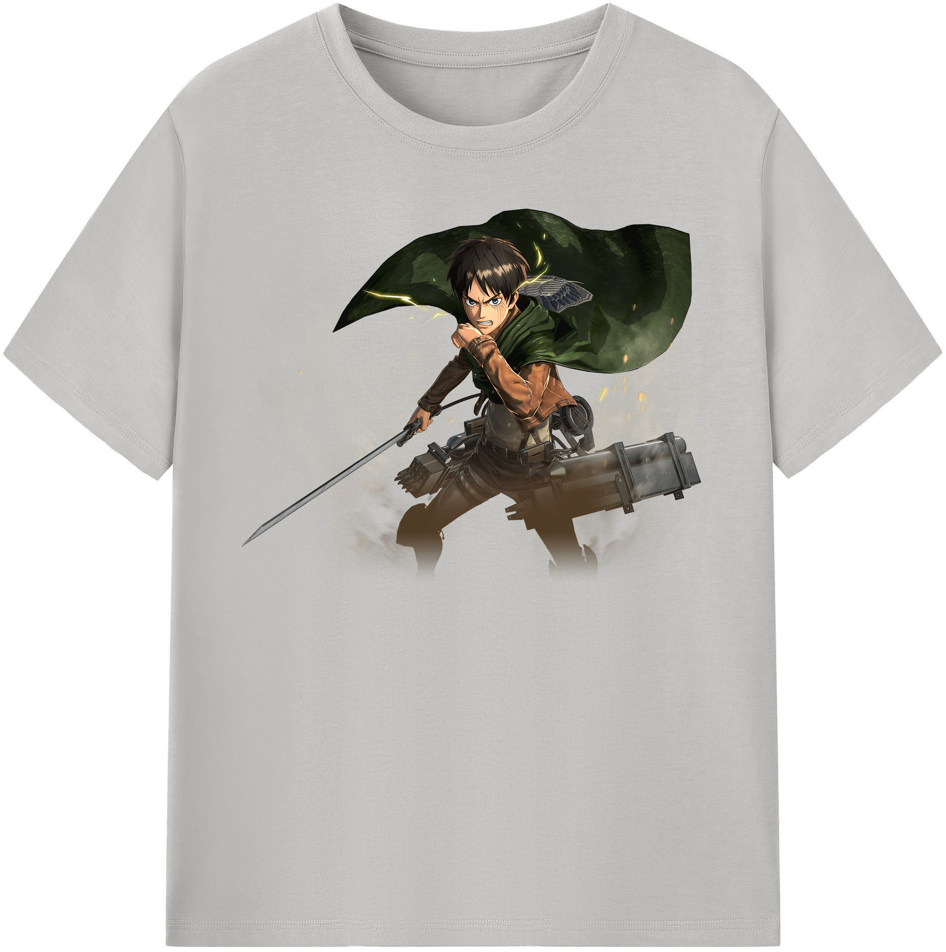 （画像用） 進撃の巨人 エレン･イェーガー Attack on Titan Eren Jäger 綿100％半袖Tシャツ（フロントプリント）
