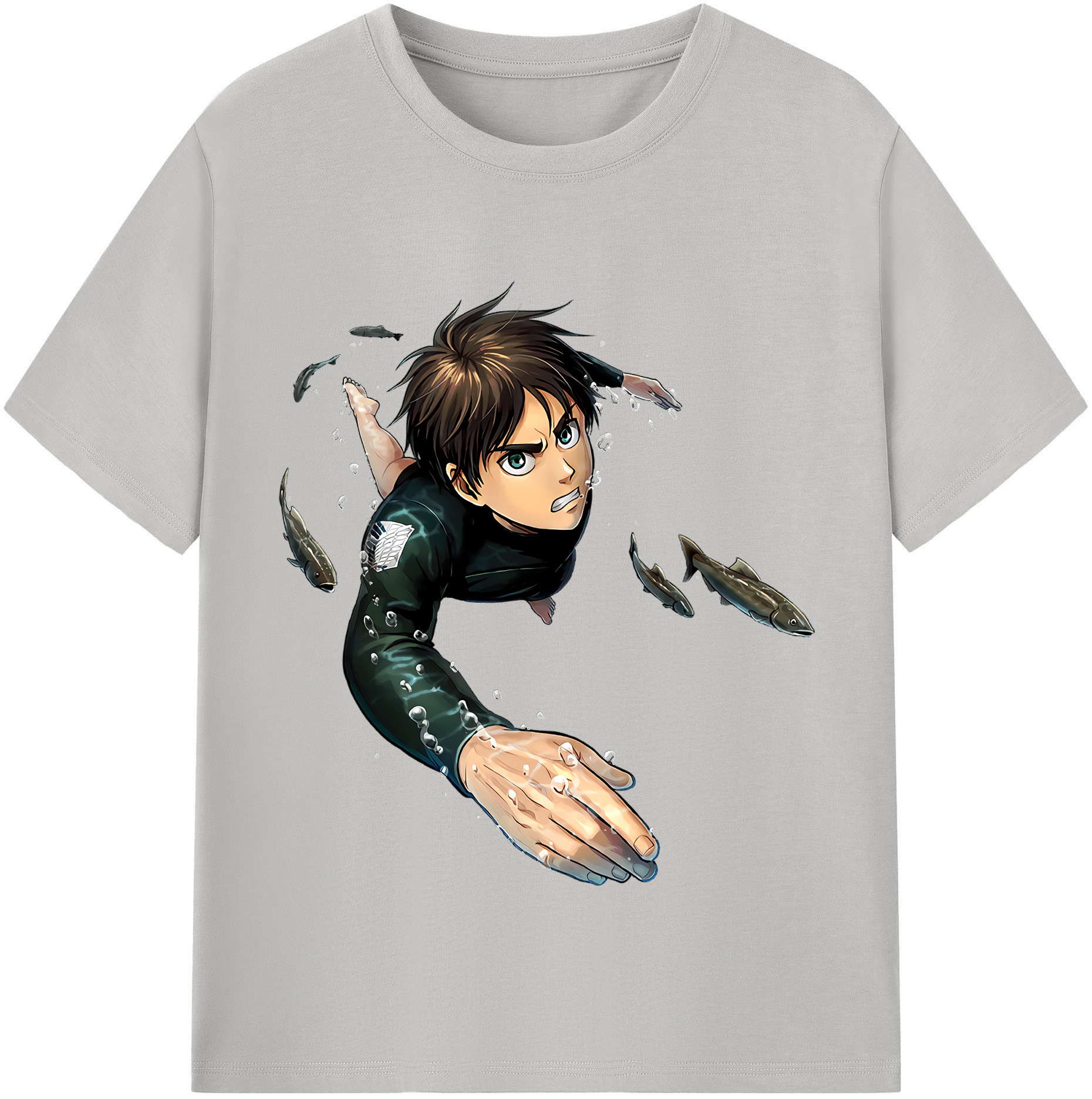 （画像用） 進撃の巨人 エレン･イェーガー Attack on Titan Eren Jäger 綿100％半袖Tシャツ（フロントプリント）