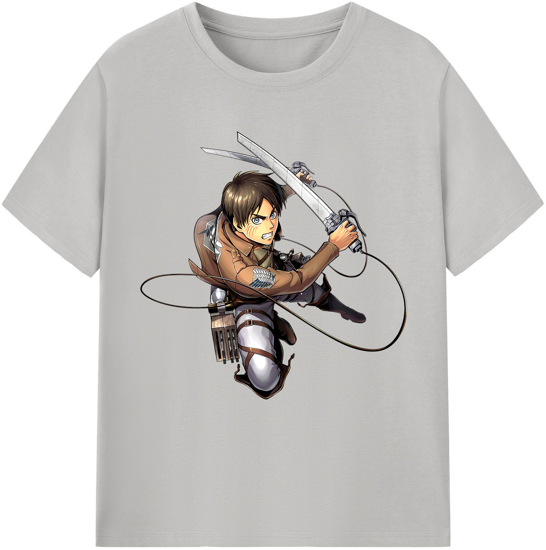 （画像用） 進撃の巨人 エレン･イェーガー Attack on Titan Eren Jäger 綿100％半袖Tシャツ（フロントプリント）