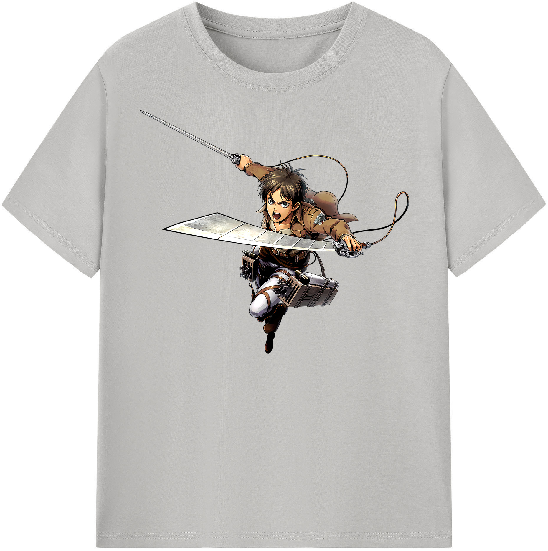 （画像用） 進撃の巨人 エレン･イェーガー Attack on Titan Eren Jäger 綿100％半袖Tシャツ（フロントプリント）