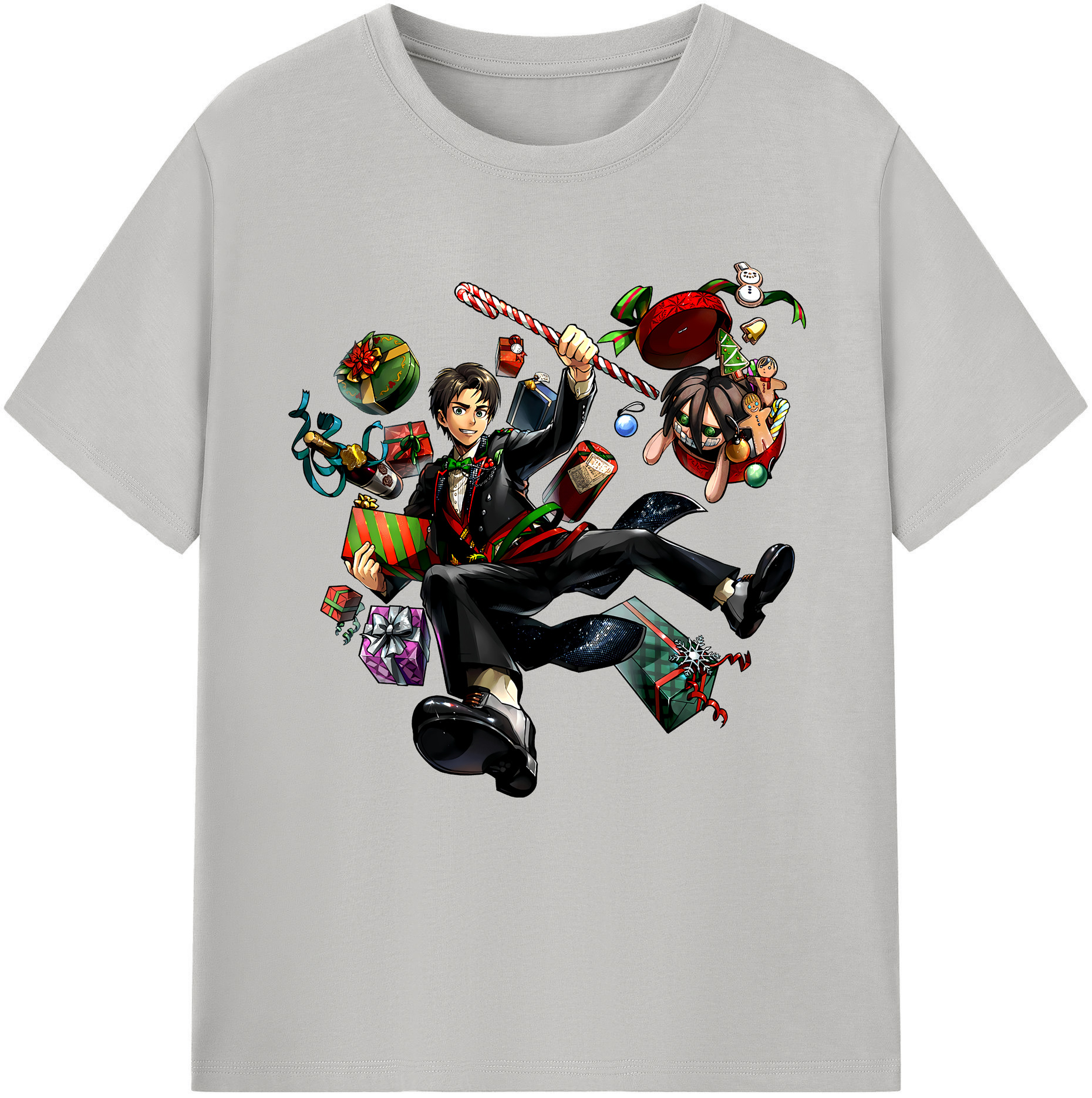 （画像用） 進撃の巨人 エレン･イェーガー Attack on Titan Eren Jäger 綿100％半袖Tシャツ（フロントプリント）
