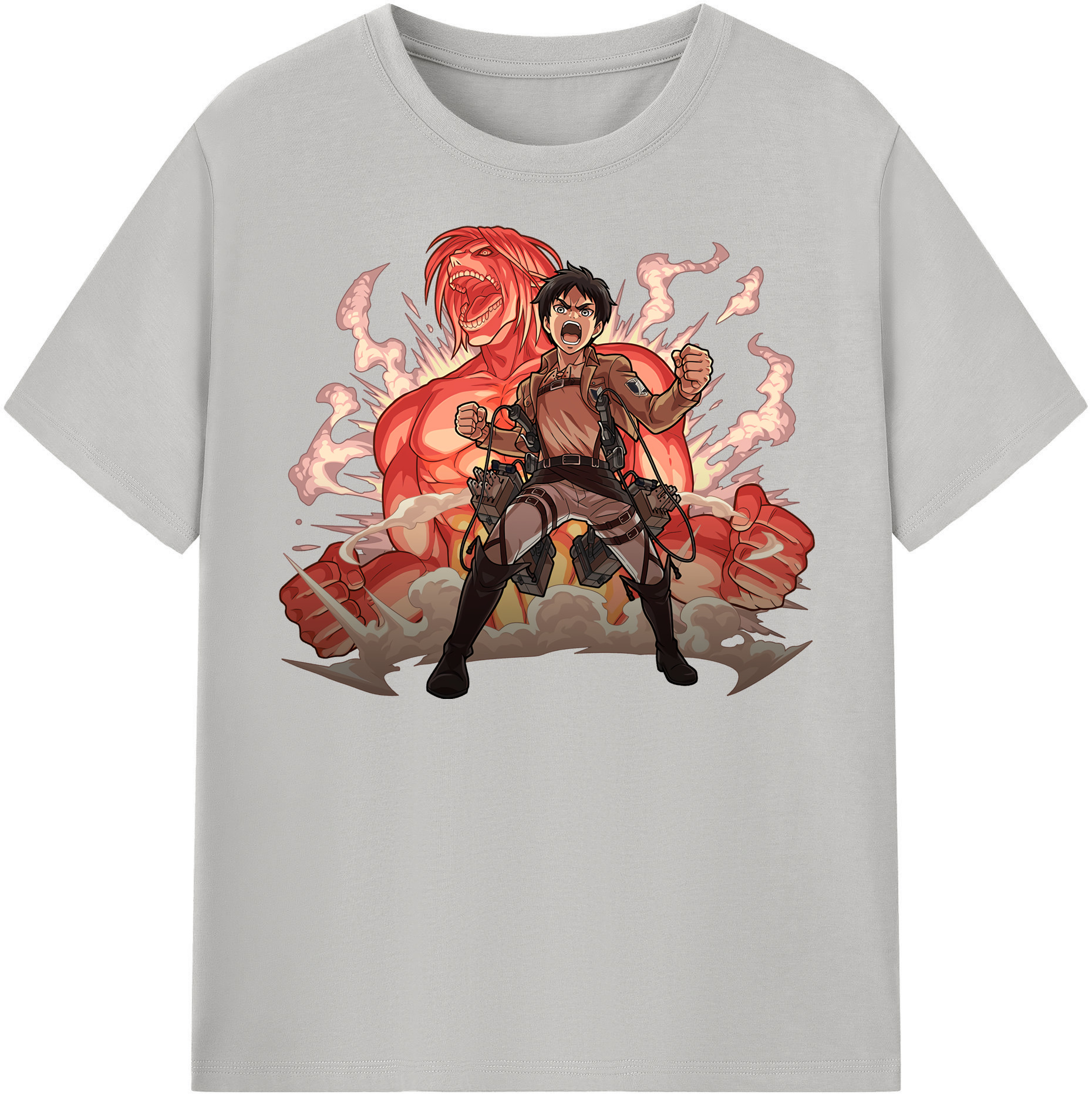 （画像用） 進撃の巨人 エレン･イェーガー Attack on Titan Eren Jäger 綿100％半袖Tシャツ（フロントプリント）