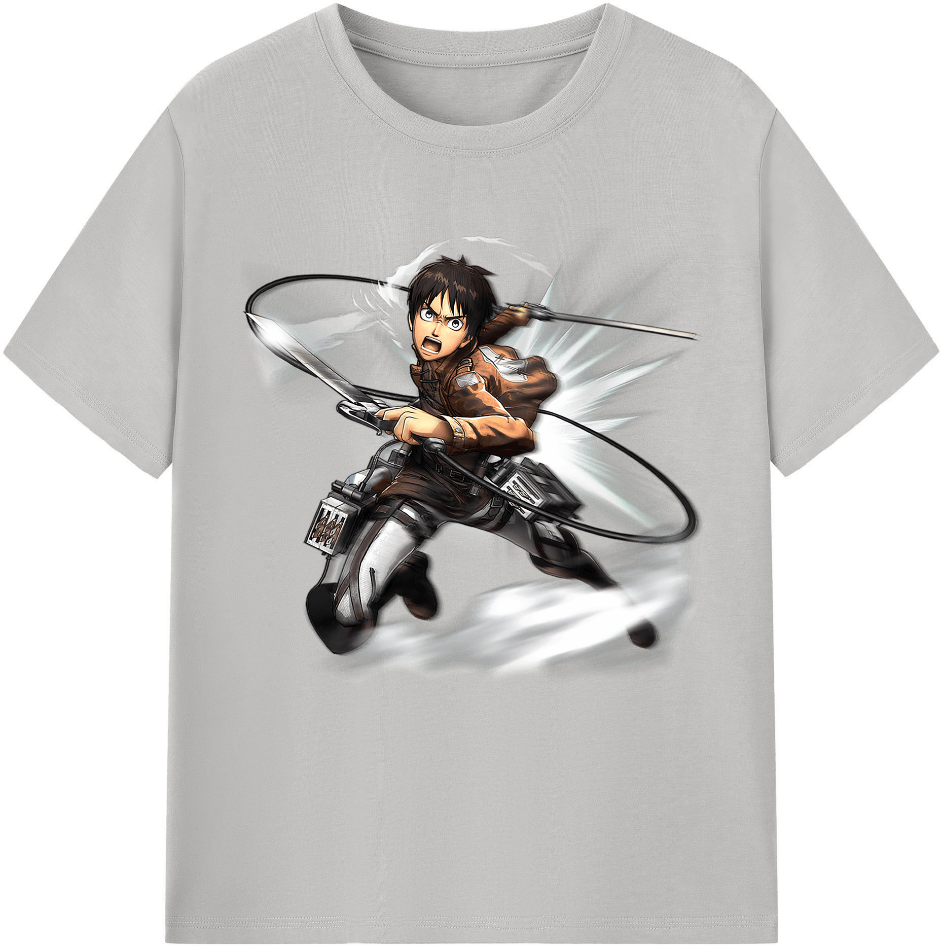 （画像用） 進撃の巨人 エレン･イェーガー Attack on Titan Eren Jäger 綿100％半袖Tシャツ（フロントプリント）