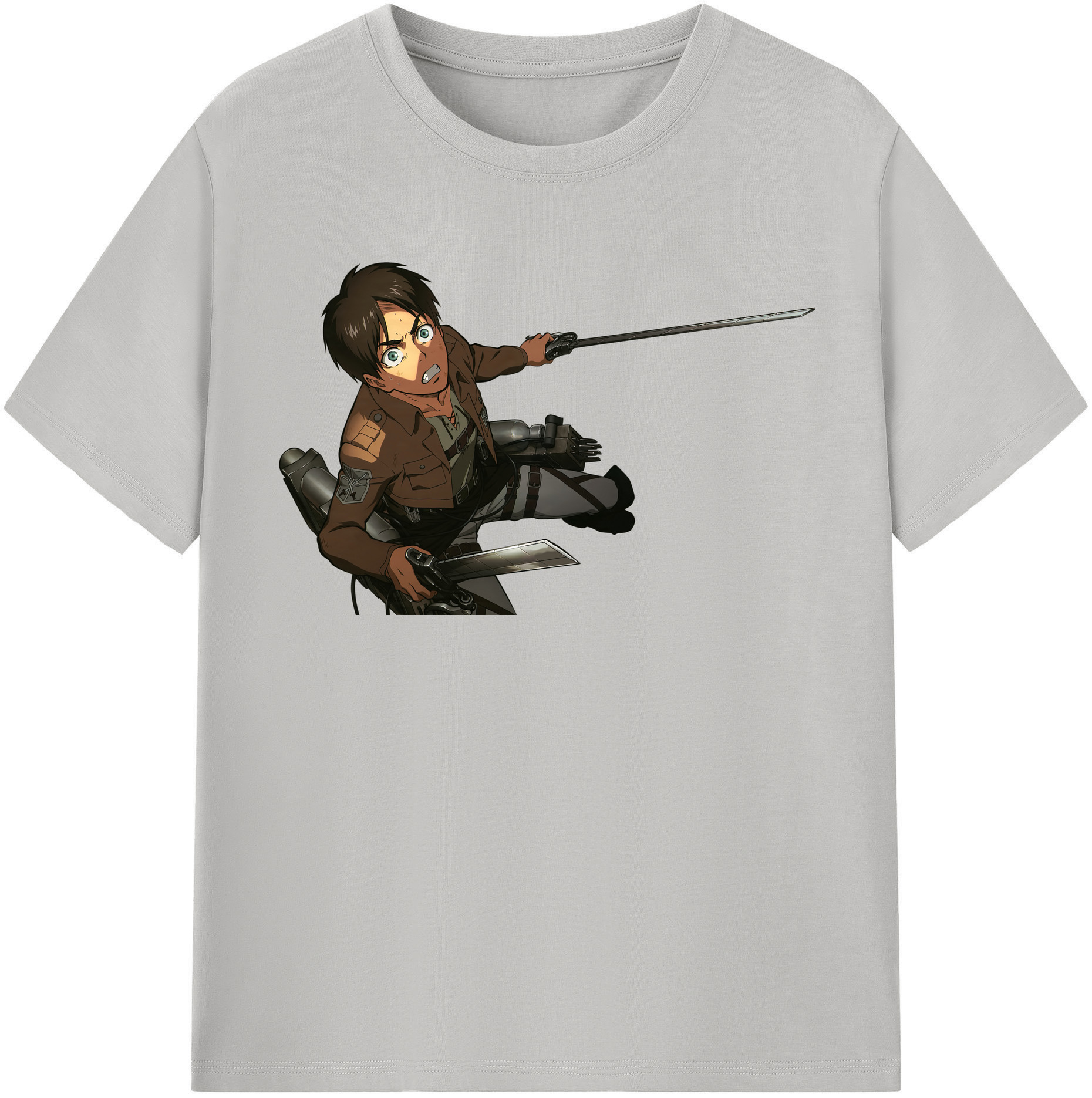 （画像用） 進撃の巨人 エレン･イェーガー Attack on Titan Eren Jäger 綿100％半袖Tシャツ（フロントプリント）