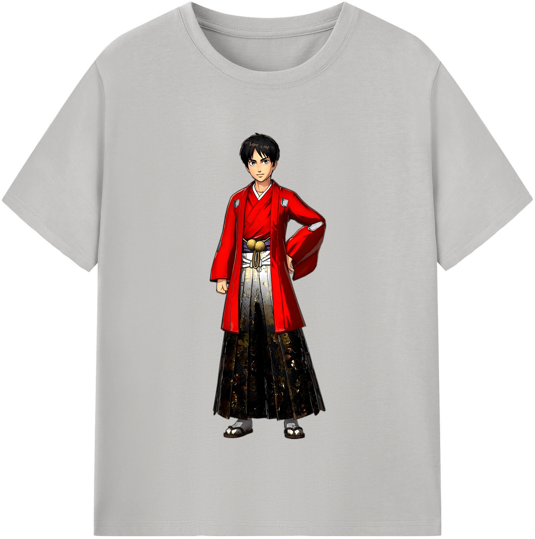 （画像用） 進撃の巨人 エレン･イェーガー Attack on Titan Eren Jäger 綿100％半袖Tシャツ（フロントプリント）