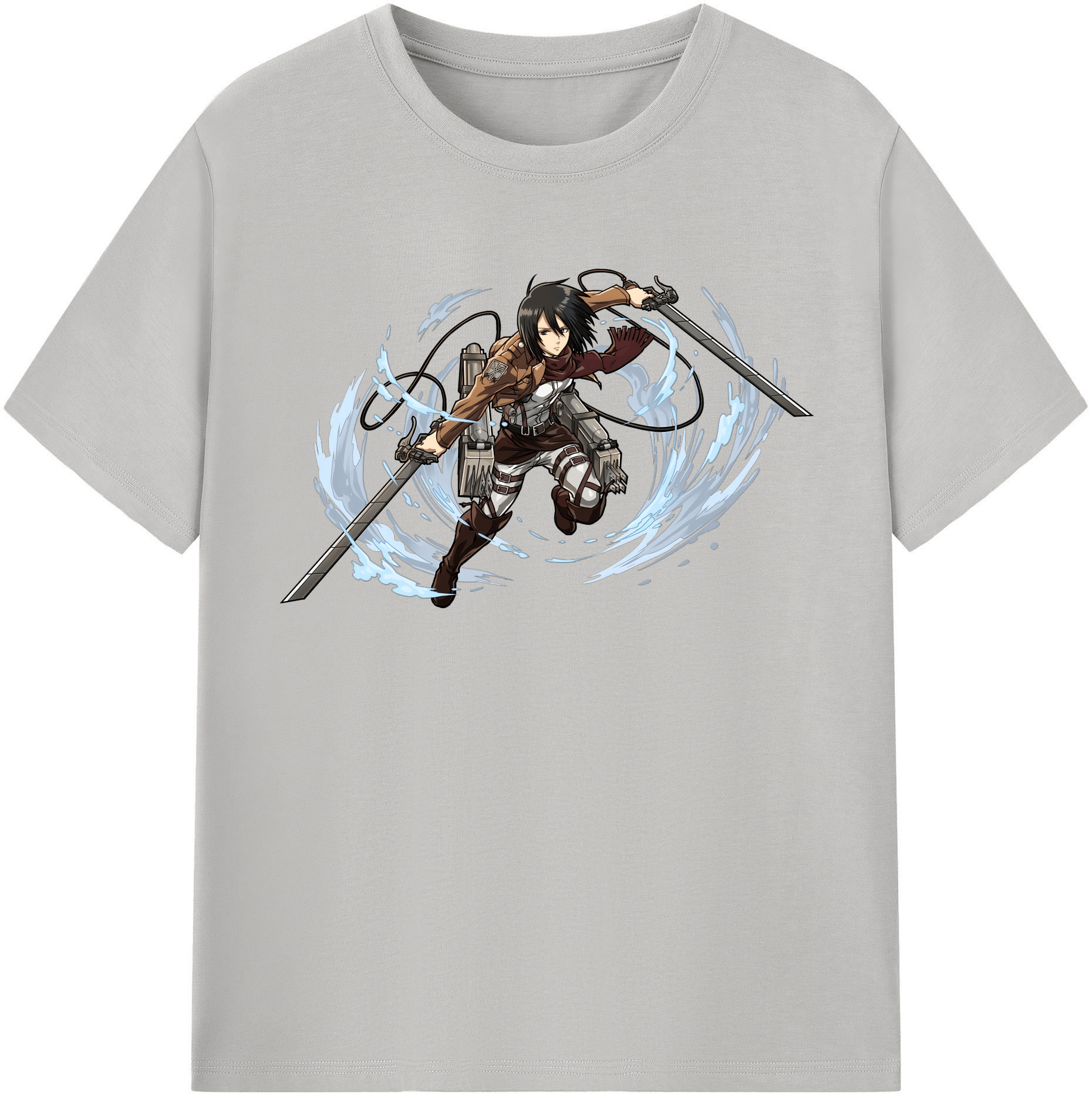 （画像用） 進撃の巨人 ミカサ·アッカーマン Attack on Titan Mikasa Ackerman 綿100％半袖Tシャツ（フロントプリント）