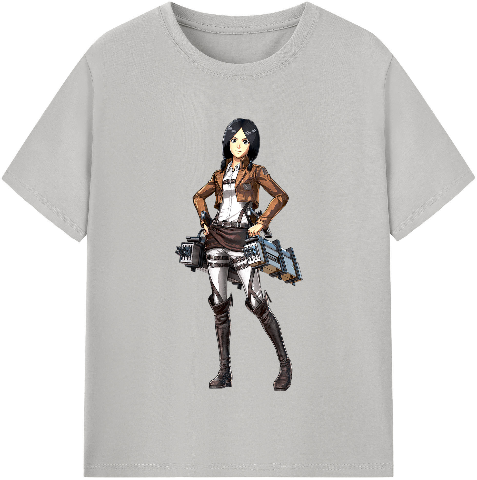 （画像用） 進撃の巨人 ミカサ·アッカーマン Attack on Titan Mikasa Ackerman 綿100％半袖Tシャツ（フロントプリント）