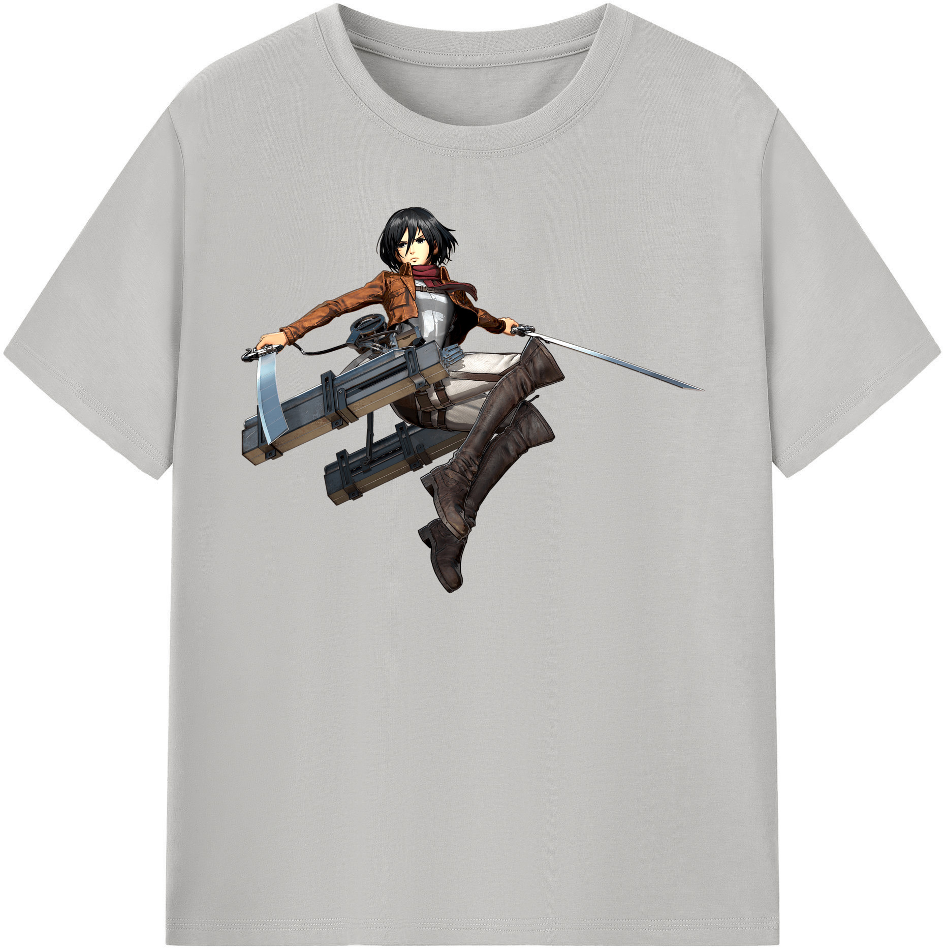 （画像用） 進撃の巨人 ミカサ·アッカーマン Attack on Titan Mikasa Ackerman 綿100％半袖Tシャツ（フロントプリント）