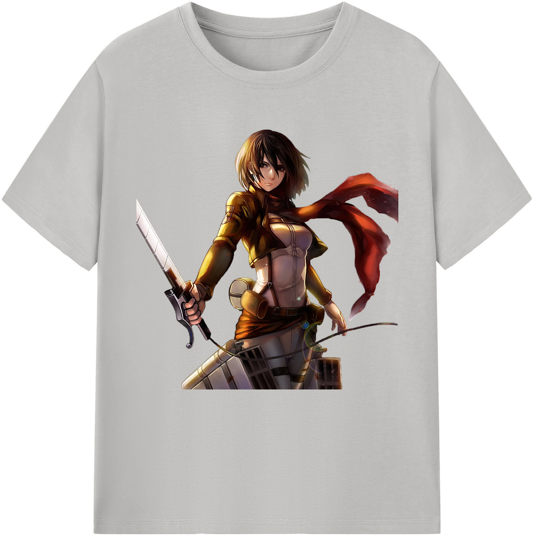 （画像用） 進撃の巨人 ミカサ·アッカーマン Attack on Titan Mikasa Ackerman 綿100％半袖Tシャツ（フロントプリント）