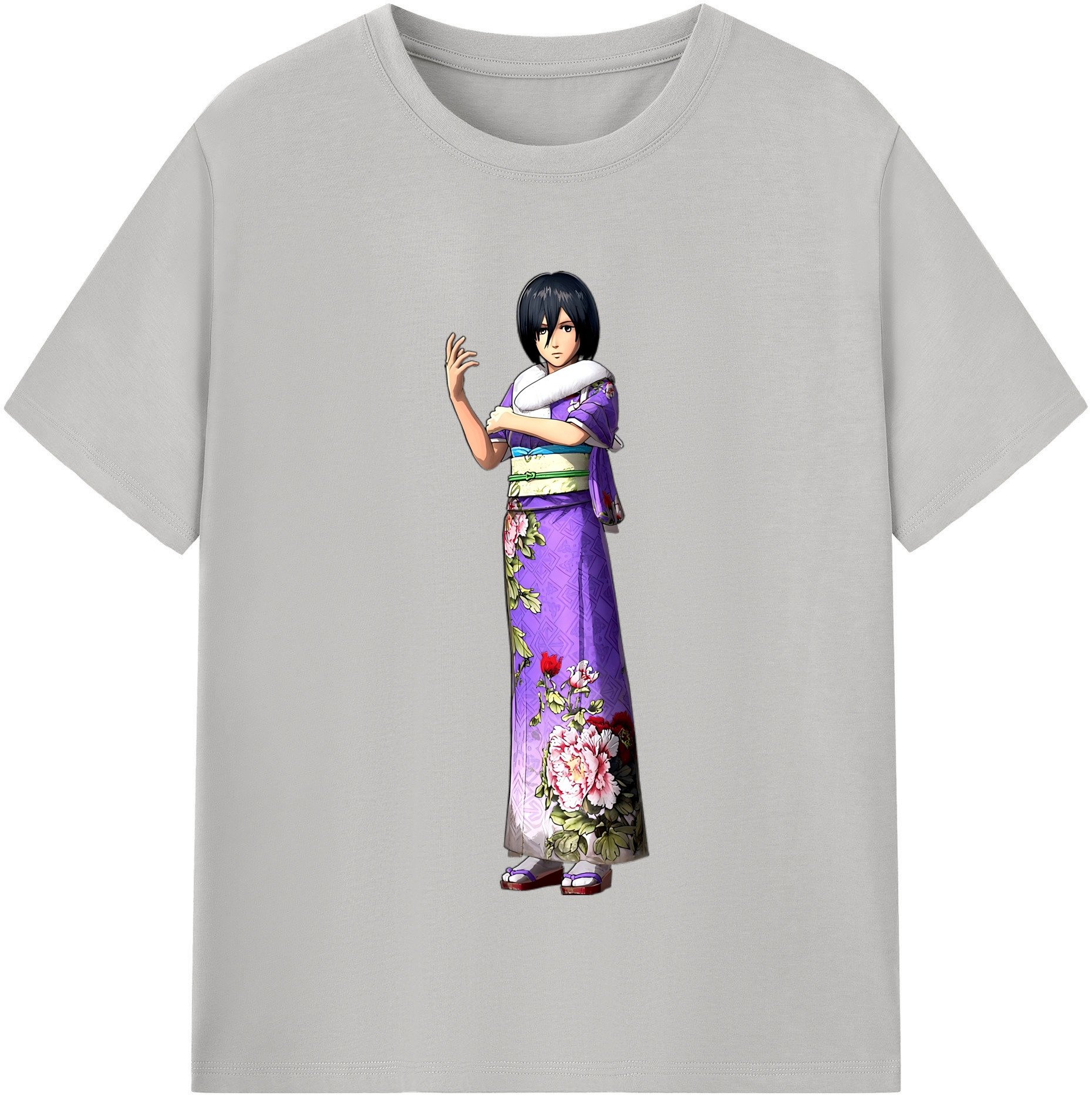 （画像用） 進撃の巨人 ミカサ·アッカーマン Attack on Titan Mikasa Ackerman 綿100％半袖Tシャツ（フロントプリント）