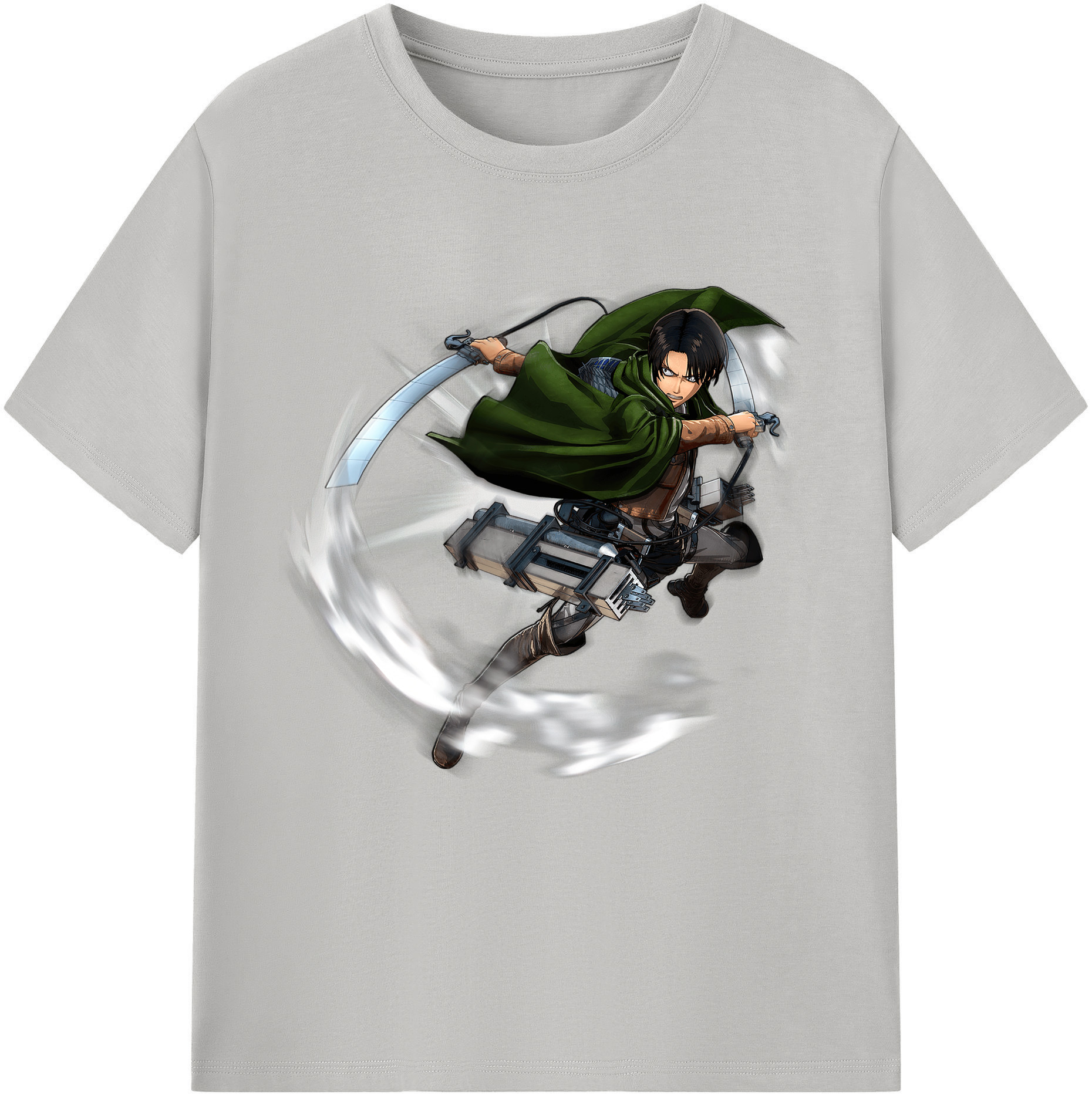 （画像用） 進撃の巨人 リヴァイ·アッカーマン Attack on Titan Levi Ackerman 綿100％半袖Tシャツ（フロントプリント）