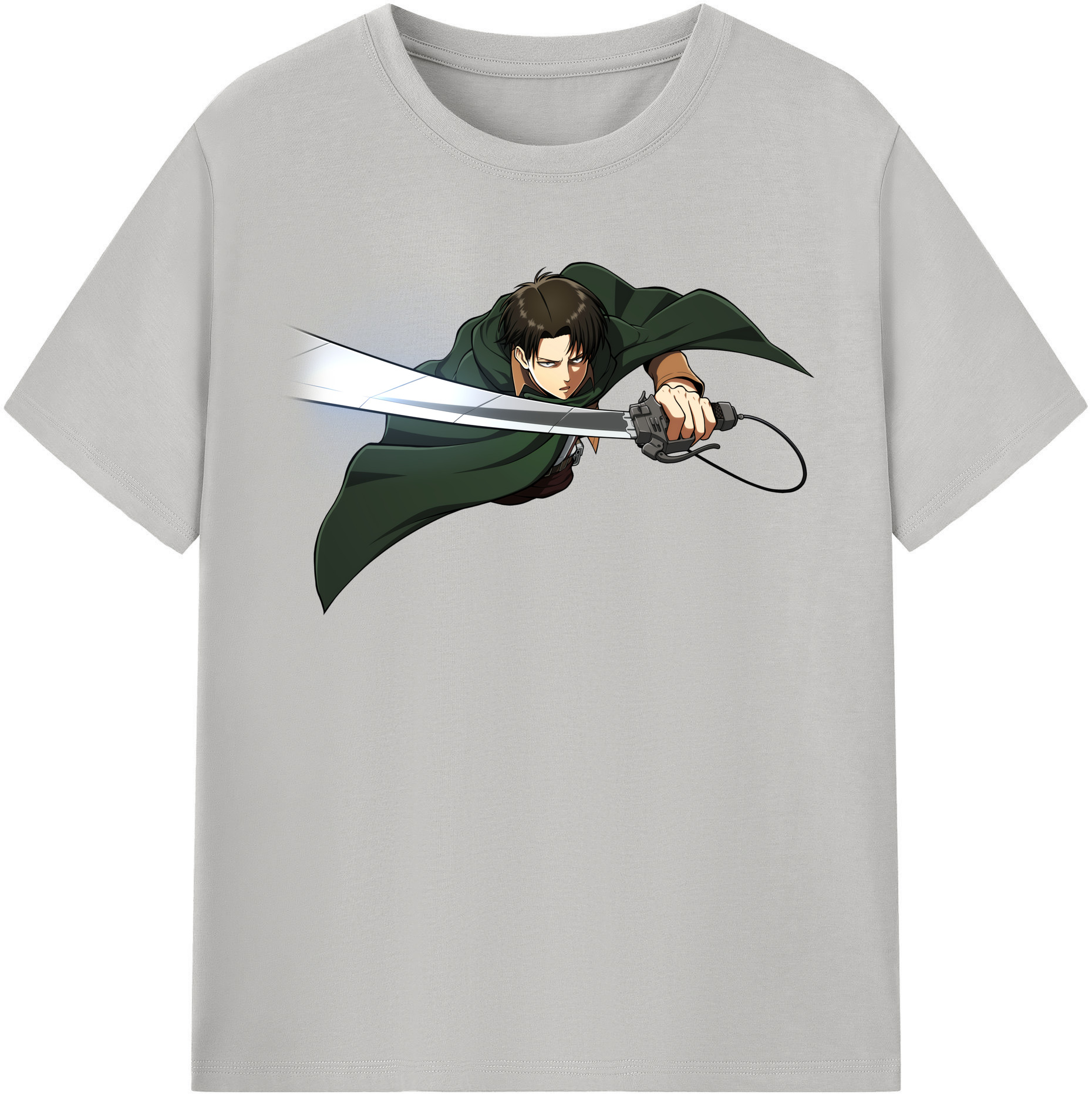 （画像用） 進撃の巨人 リヴァイ·アッカーマン Attack on Titan Levi Ackerman 綿100％半袖Tシャツ（フロントプリント）