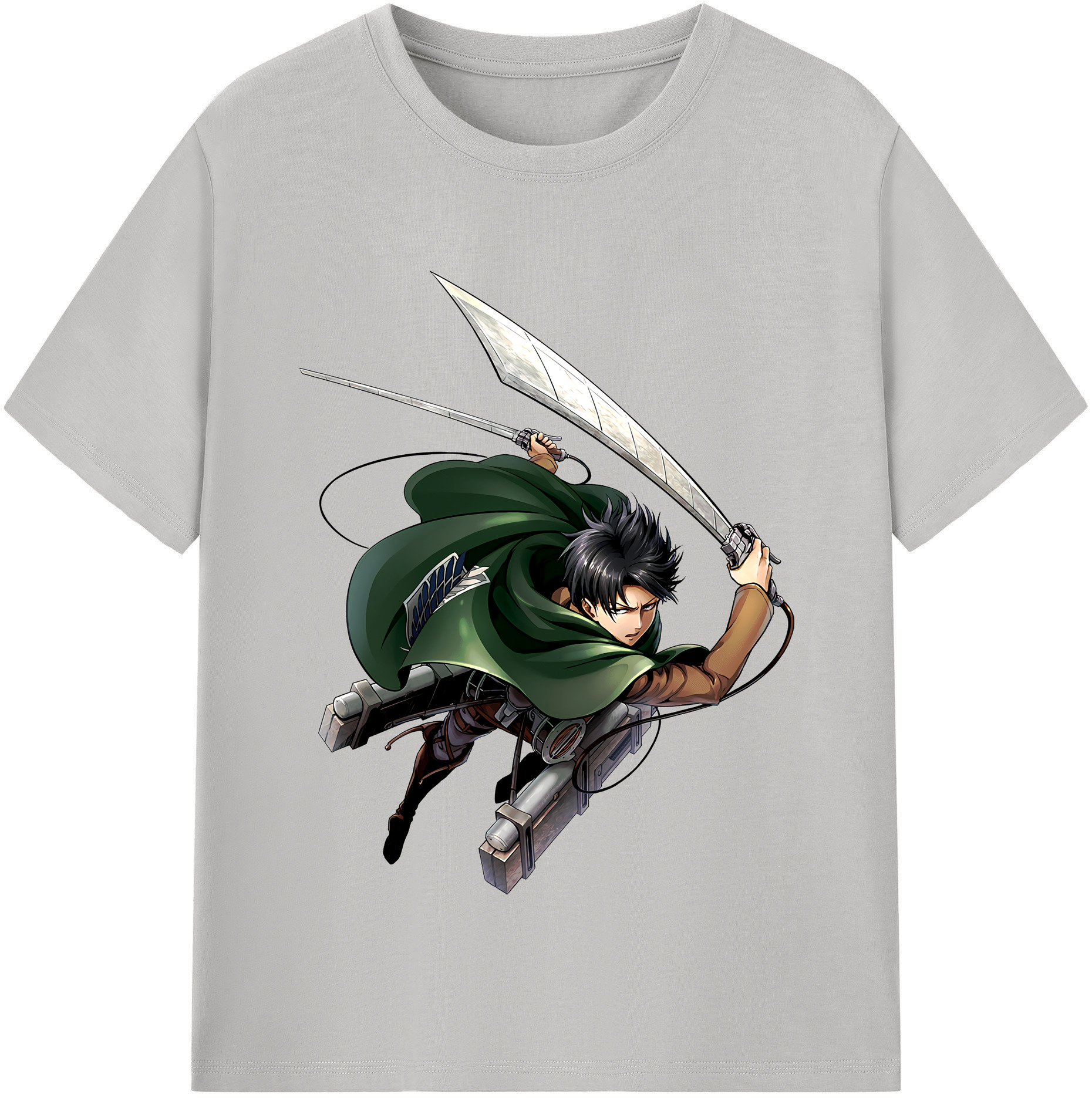 （画像用） 進撃の巨人 リヴァイ·アッカーマン Attack on Titan Levi Ackerman 綿100％半袖Tシャツ（フロントプリント）