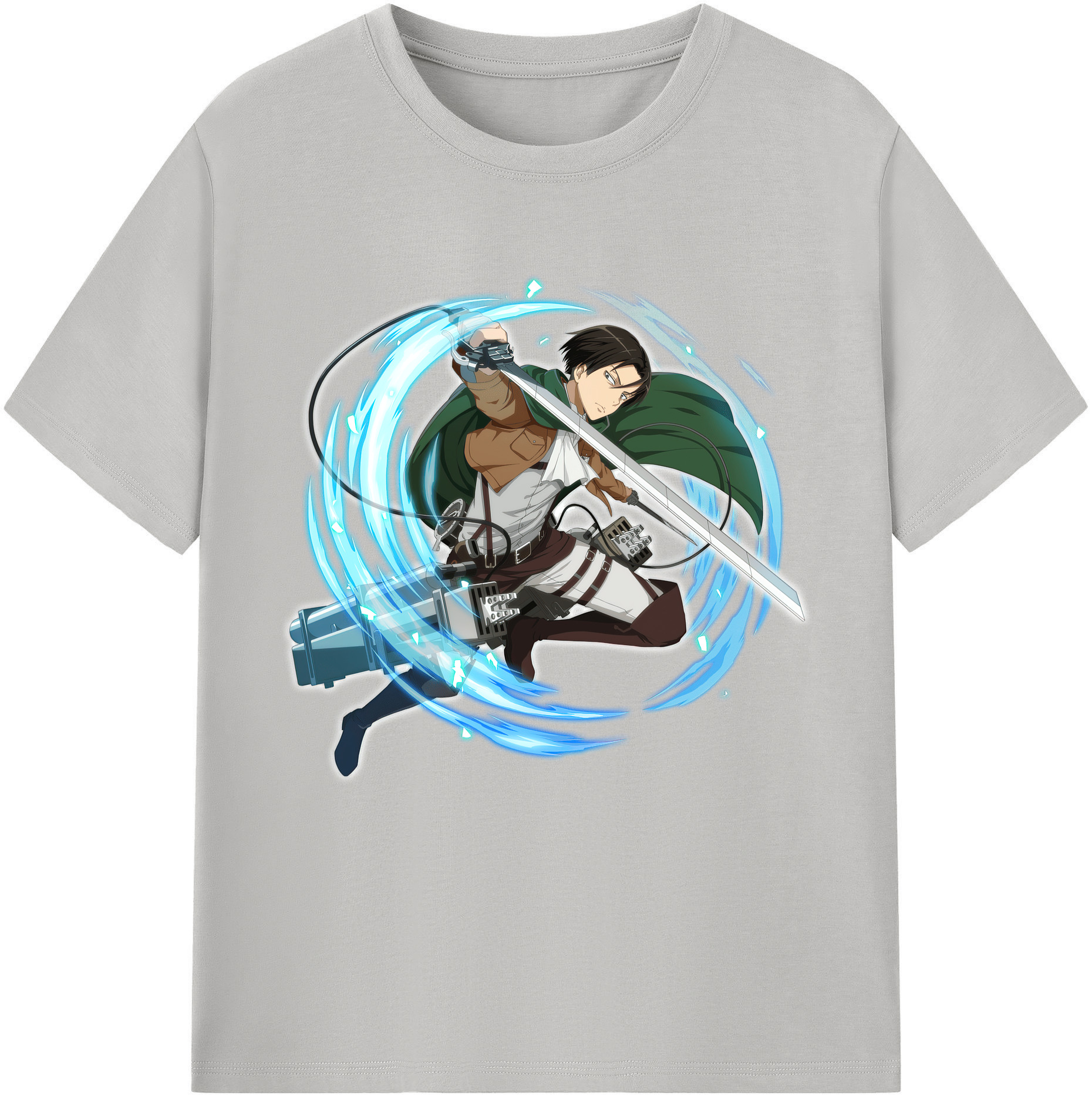 （画像用） 進撃の巨人 リヴァイ·アッカーマン Attack on Titan Levi Ackerman 綿100％半袖Tシャツ（フロントプリント）