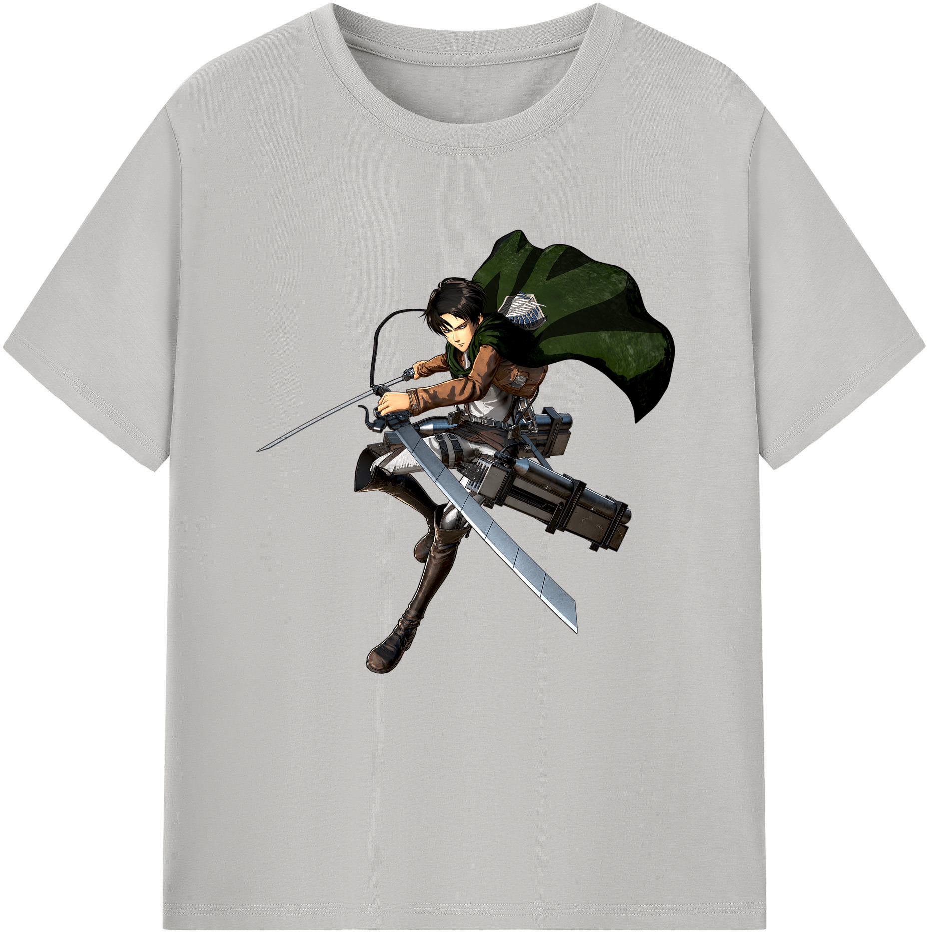 （画像用） 進撃の巨人 リヴァイ·アッカーマン Attack on Titan Levi Ackerman 綿100％半袖Tシャツ（フロントプリント）