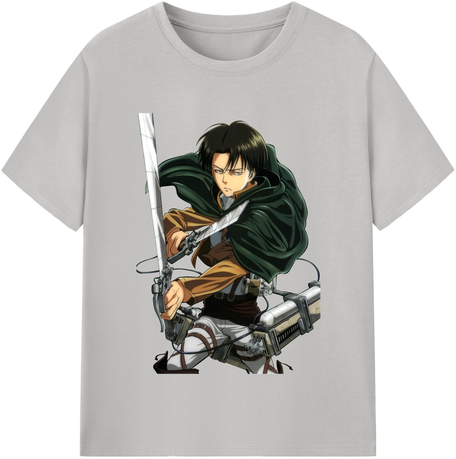 （画像用） 進撃の巨人 リヴァイ·アッカーマン Attack on Titan Levi Ackerman 綿100％半袖Tシャツ（フロントプリント）