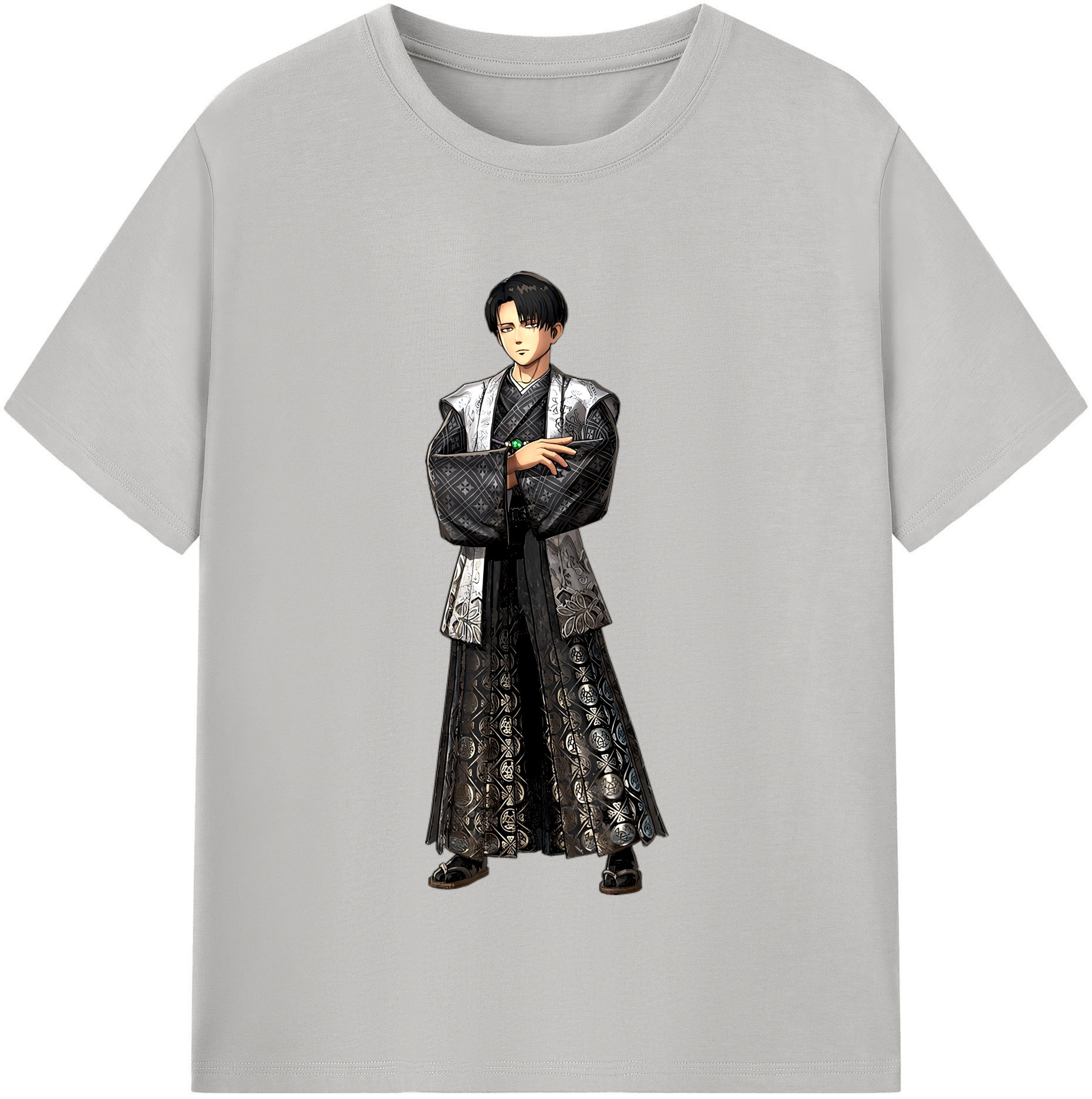 （画像用） 進撃の巨人 リヴァイ·アッカーマン Attack on Titan Levi Ackerman 綿100％半袖Tシャツ（フロントプリント）