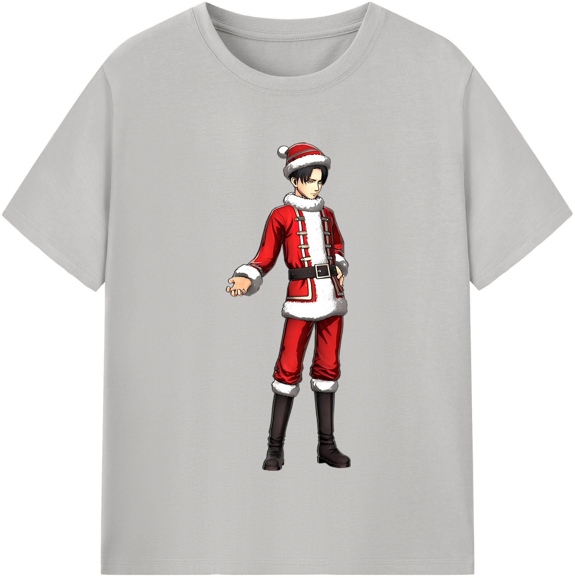 （画像用） 進撃の巨人 リヴァイ·アッカーマン Attack on Titan Levi Ackerman 綿100％半袖Tシャツ（フロントプリント）