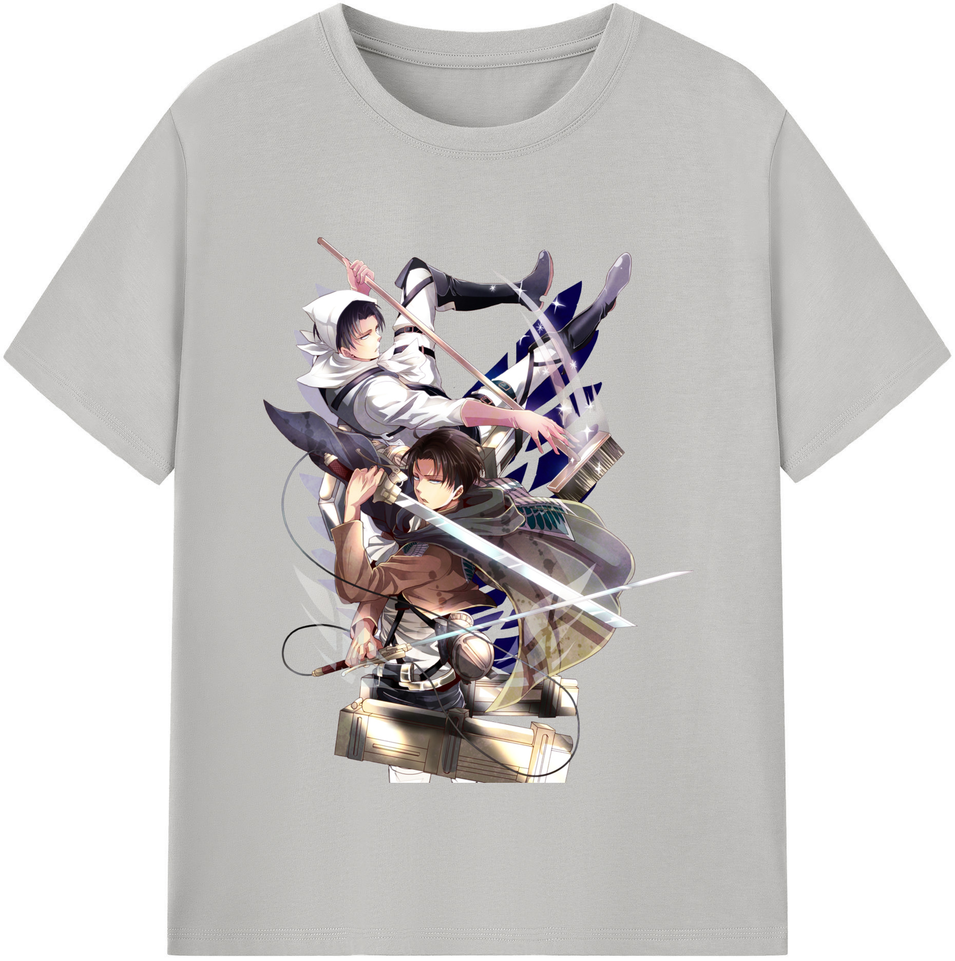 （画像用） 進撃の巨人 リヴァイ·アッカーマン Attack on Titan Levi Ackerman 綿100％半袖Tシャツ（フロントプリント）