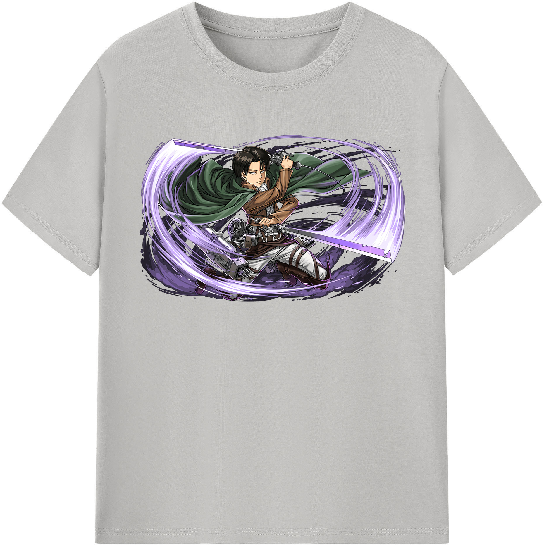 （画像用） 進撃の巨人 リヴァイ·アッカーマン Attack on Titan Levi Ackerman 綿100％半袖Tシャツ（フロントプリント）