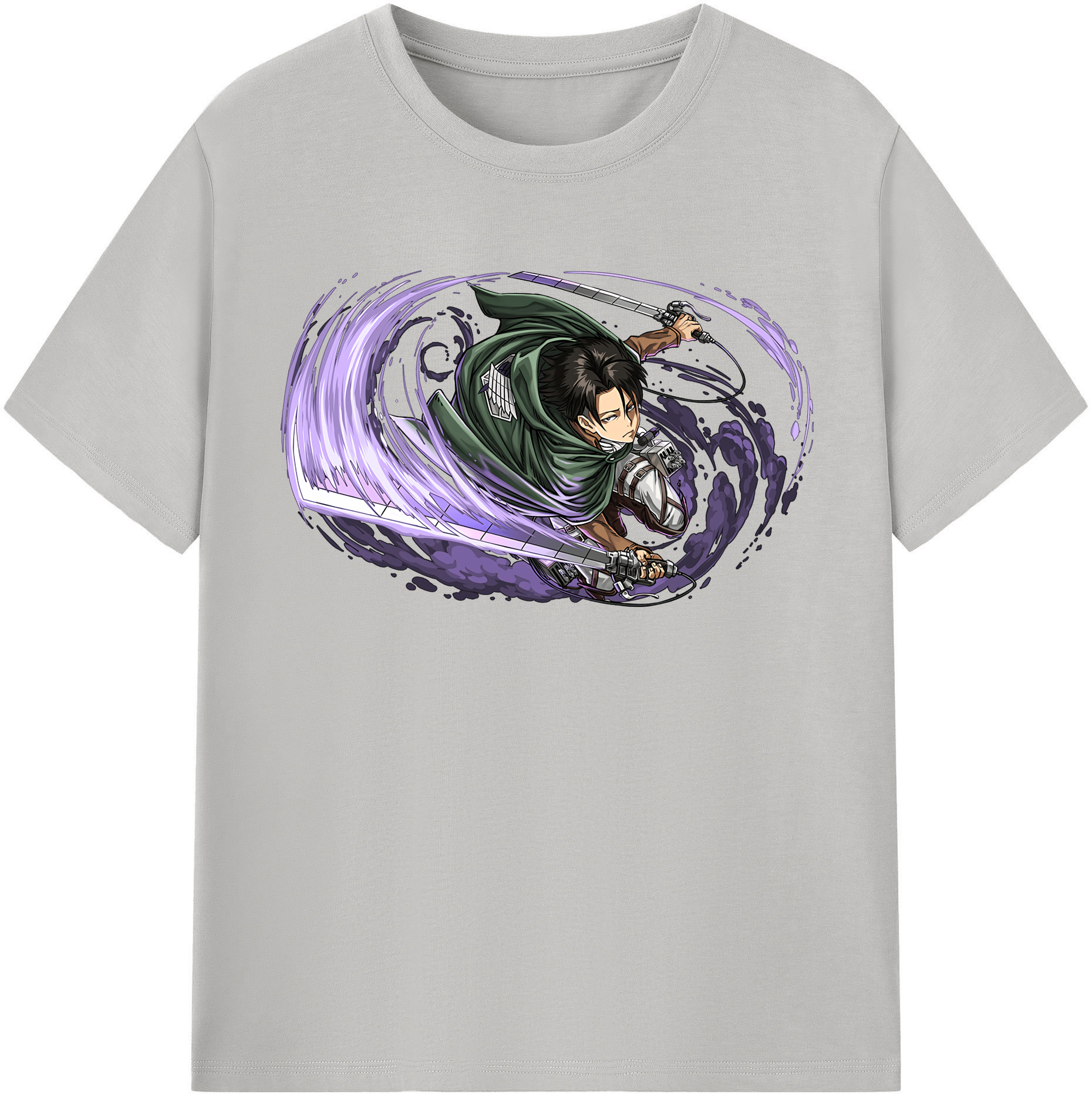 （画像用） 進撃の巨人 リヴァイ·アッカーマン Attack on Titan Levi Ackerman 綿100％半袖Tシャツ（フロントプリント）