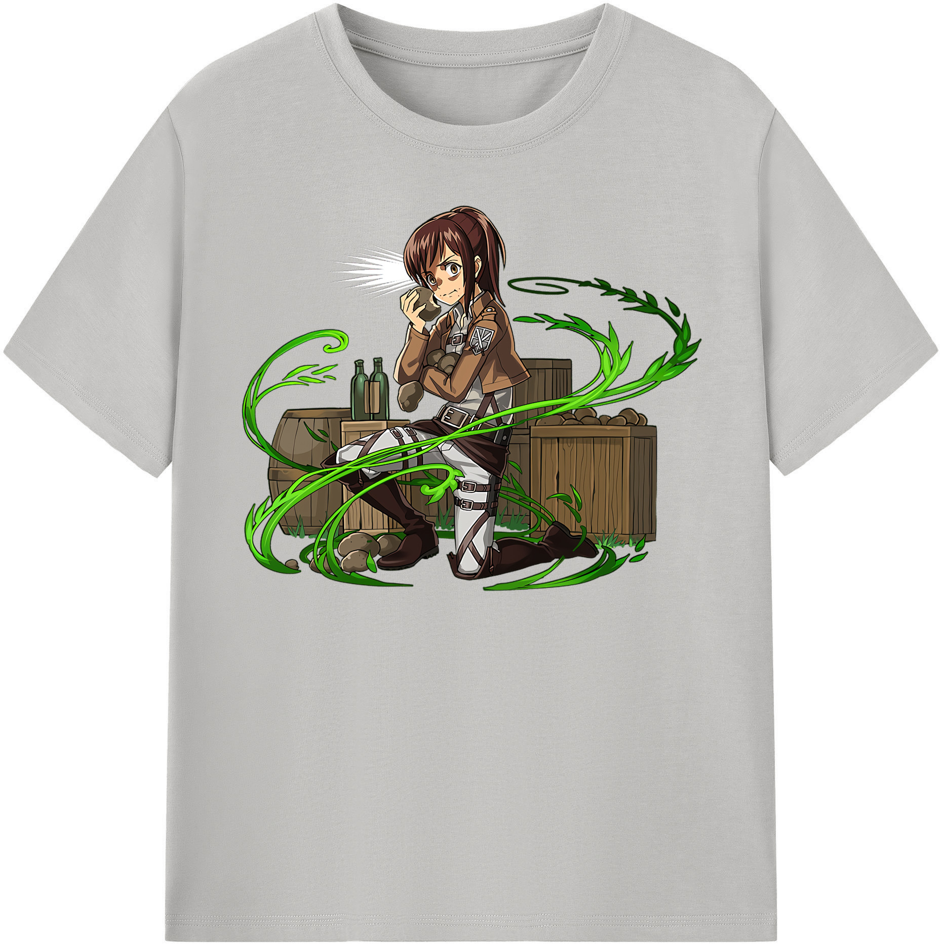 （画像用） 進撃の巨人 サシャ·ブラウス Attack on Titan Sasha Blaus 綿100％半袖Tシャツ（フロントプリント）