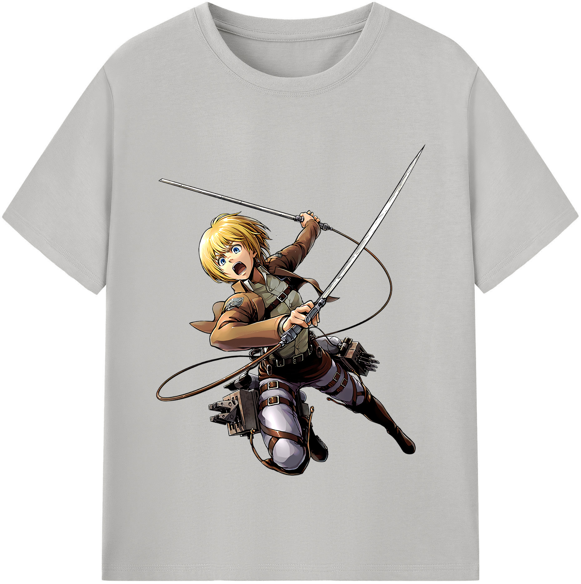 （画像用） 進撃の巨人 アルミン·アルレルト Attack on Titan Armin Arlert 綿100％半袖Tシャツ（フロントプリント）