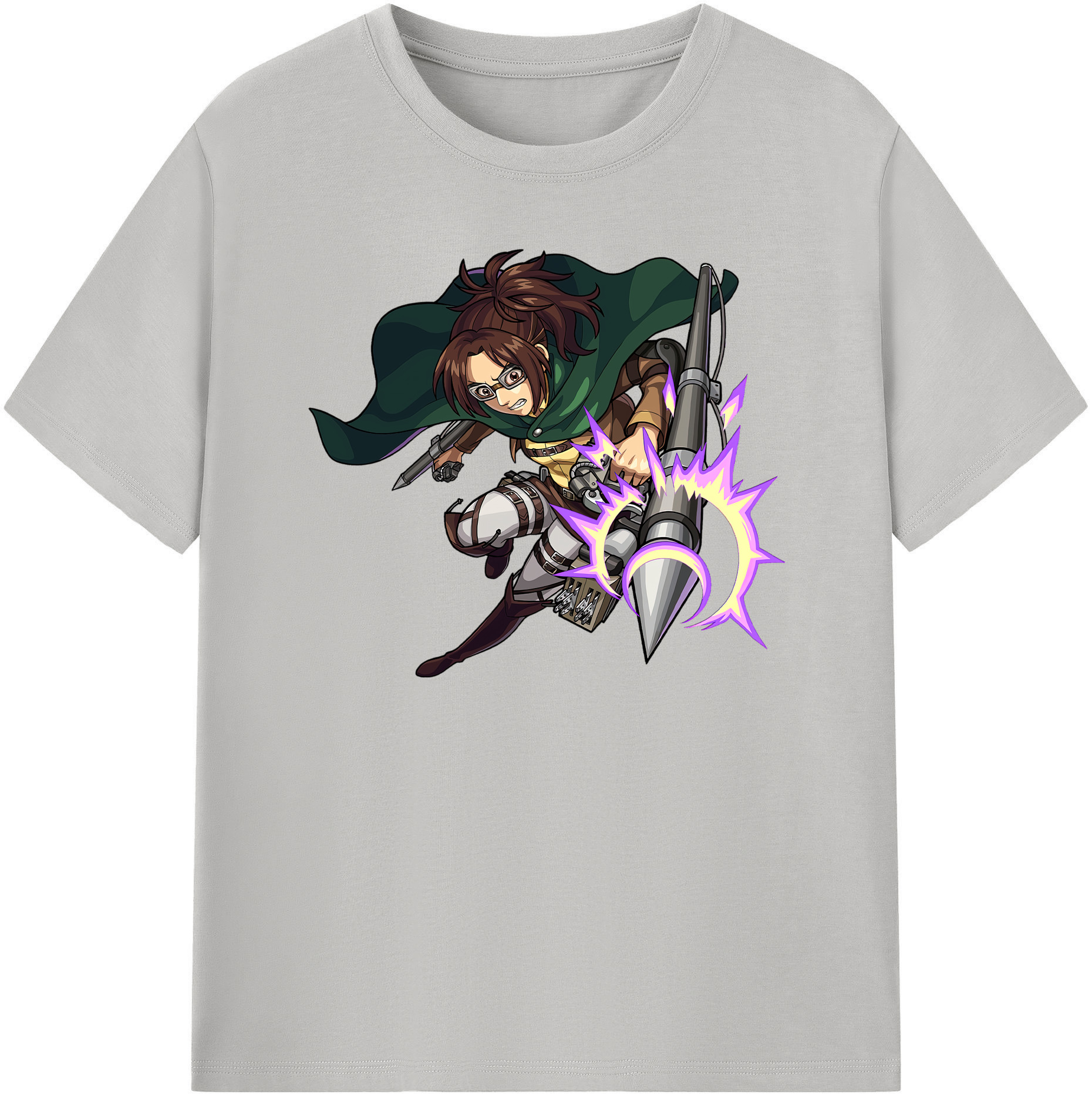 （画像用） 進撃の巨人 ハンジ·ゾエ Attack on Titan Hanji Zoe 綿100％半袖Tシャツ（フロントプリント）