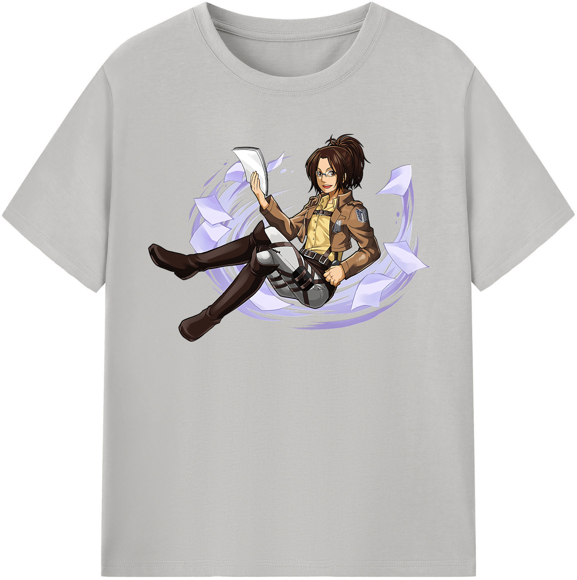 （画像用） 進撃の巨人 ハンジ·ゾエ Attack on Titan Hanji Zoe 綿100％半袖Tシャツ（フロントプリント）