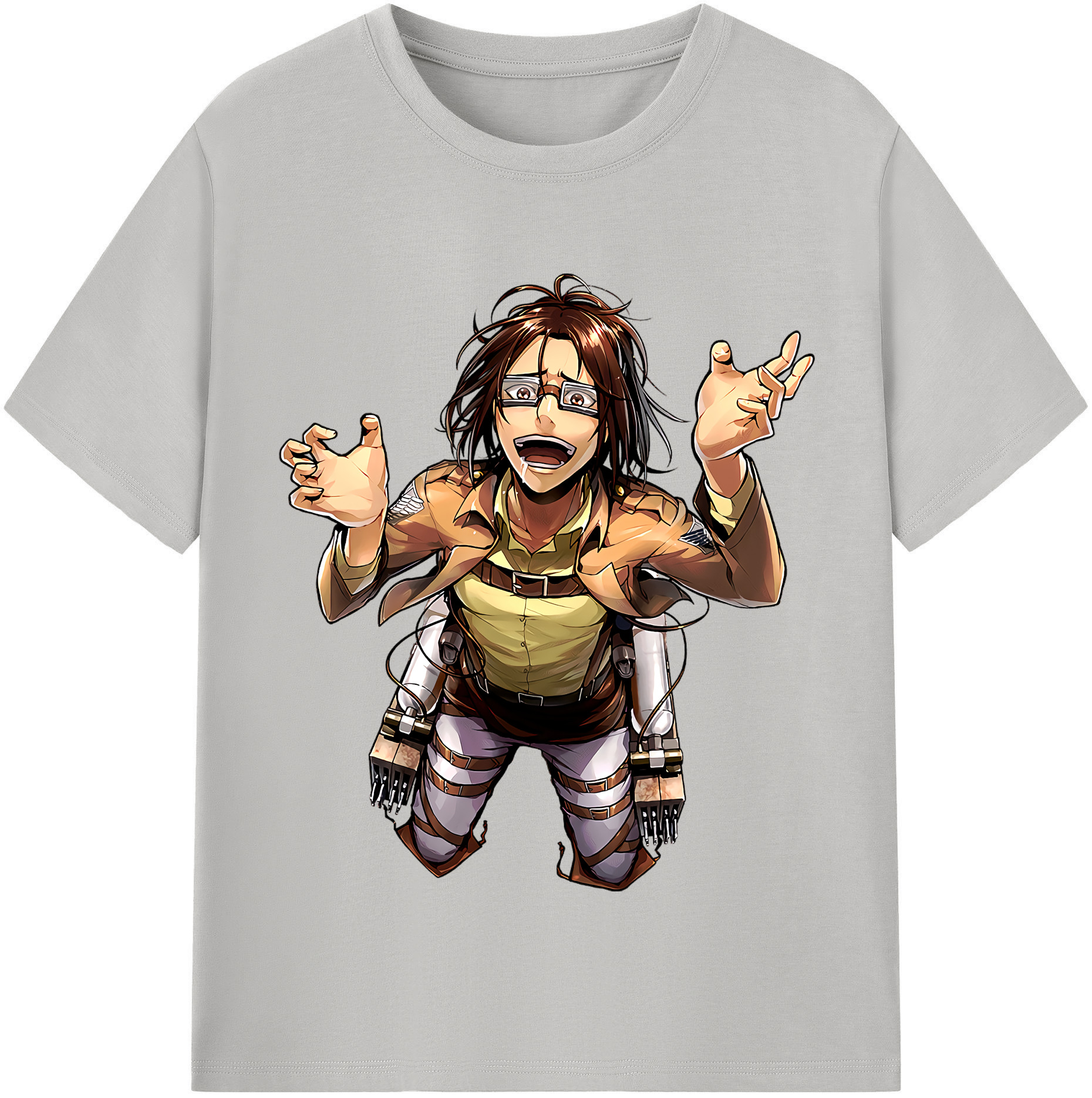 （画像用） 進撃の巨人 ハンジ·ゾエ Attack on Titan Hanji Zoe 綿100％半袖Tシャツ（フロントプリント）