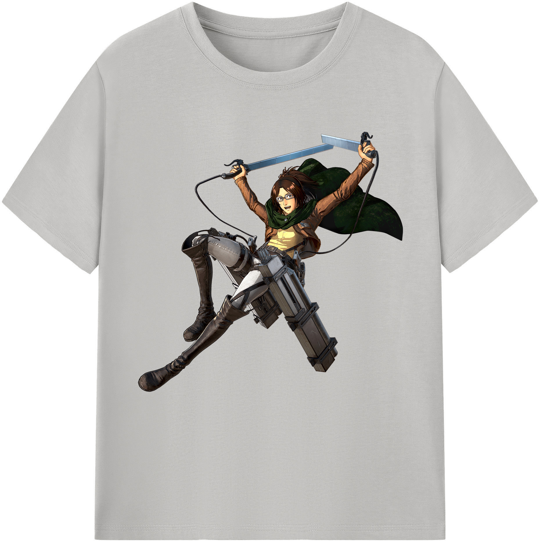 （画像用） 進撃の巨人 ハンジ·ゾエ Attack on Titan Hanji Zoe 綿100％半袖Tシャツ（フロントプリント）