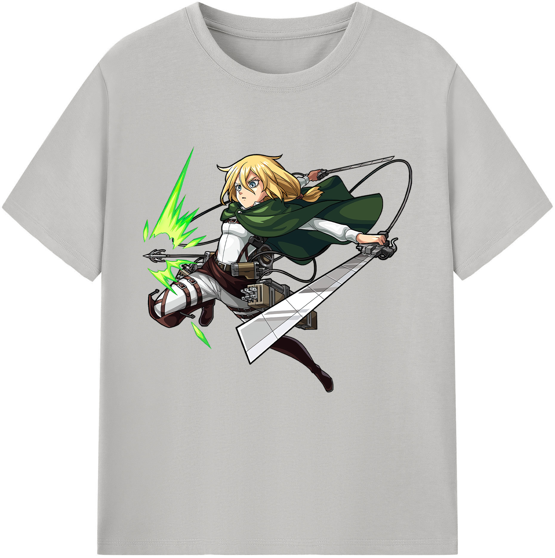 （画像用） 進撃の巨人 クリスタ·レンズ Attack on Titan Christa Lenz 綿100％半袖Tシャツ（フロントプリント）