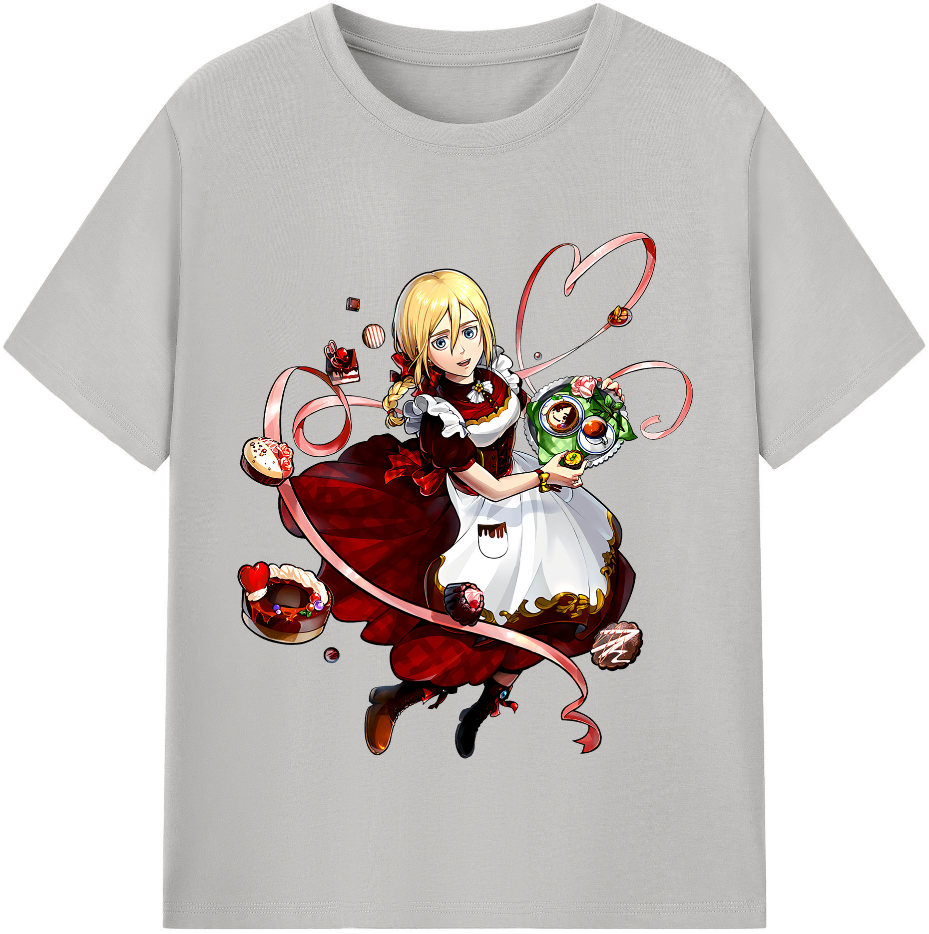 （画像用） 進撃の巨人 クリスタ·レンズ Attack on Titan Christa Lenz 綿100％半袖Tシャツ（フロントプリント）