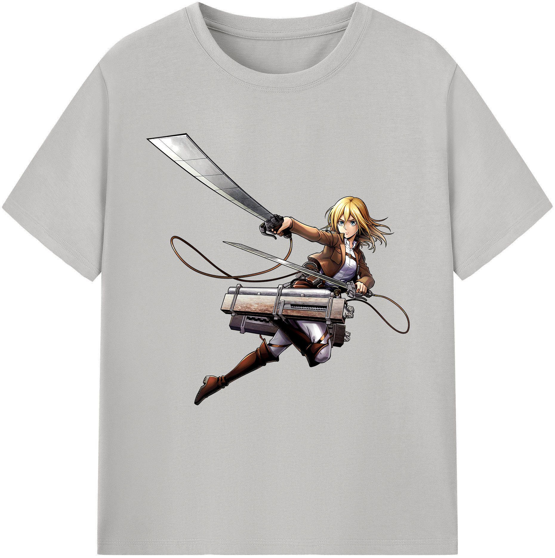 （画像用） 進撃の巨人 クリスタ·レンズ Attack on Titan Christa Lenz 綿100％半袖Tシャツ（フロントプリント）