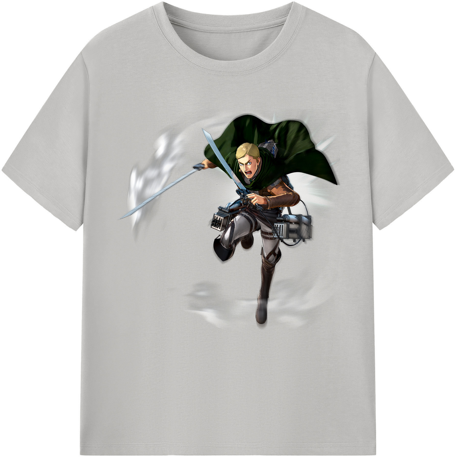 （画像用） 進撃の巨人 エルヴィン・スミス Attack on Titan Erwin Smith 綿100％半袖Tシャツ（フロントプリント）
