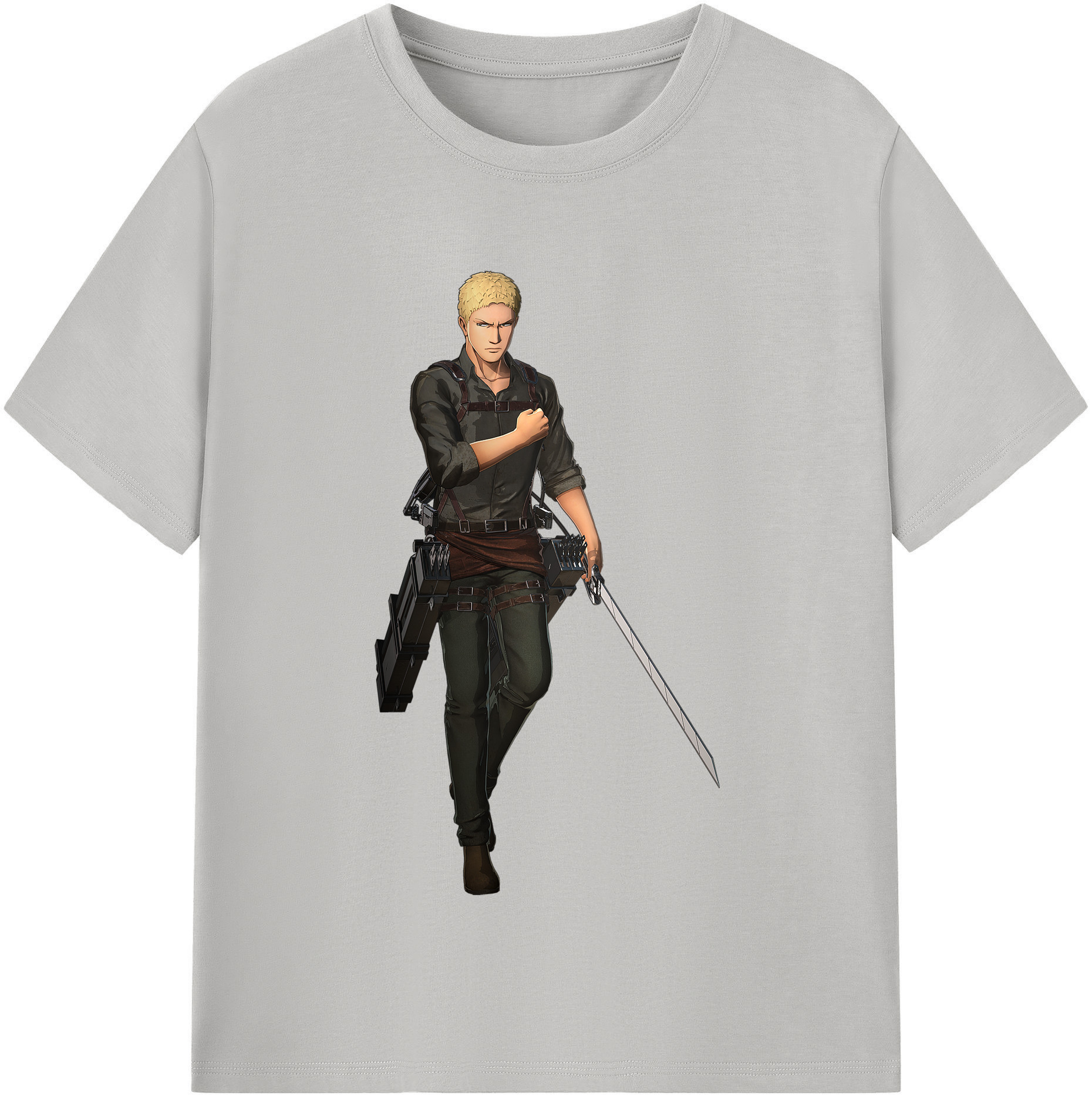 （画像用） 進撃の巨人 ライナー・ブラウン Attack on Titan Reiner Braun 綿100％半袖Tシャツ（フロントプリント）