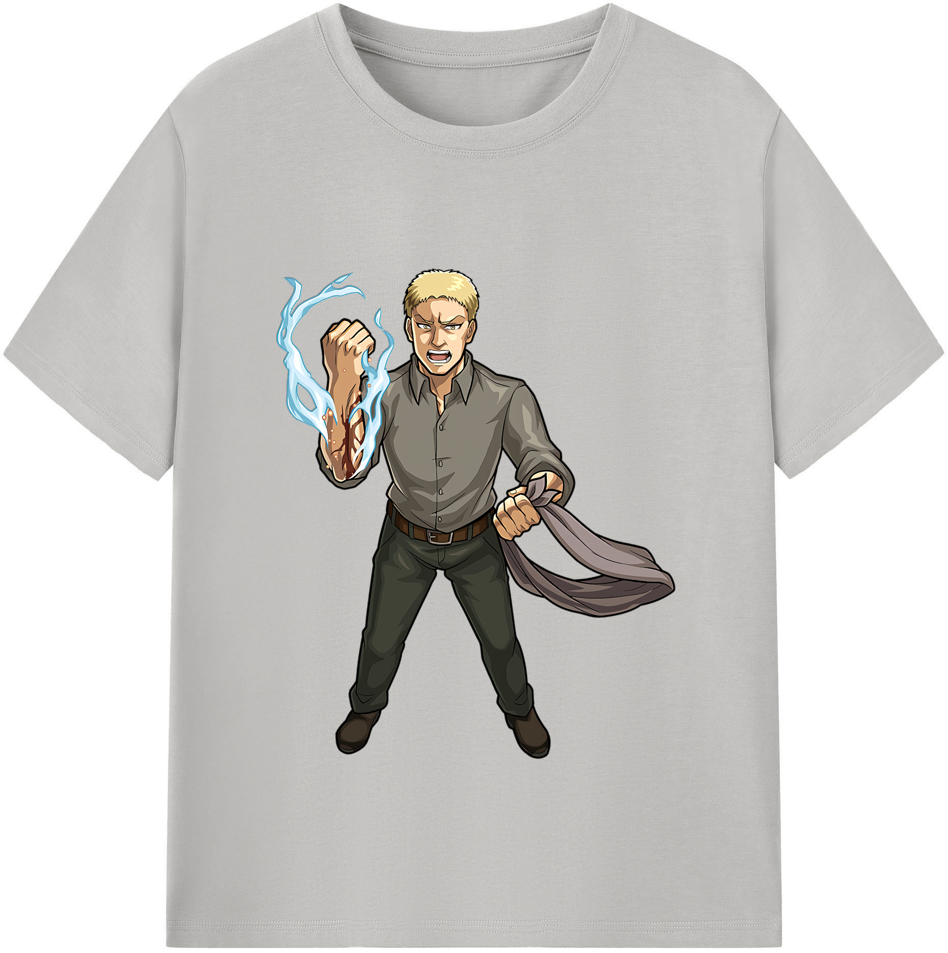 （画像用） 進撃の巨人 ライナー・ブラウン Attack on Titan Reiner Braun 綿100％半袖Tシャツ（フロントプリント）