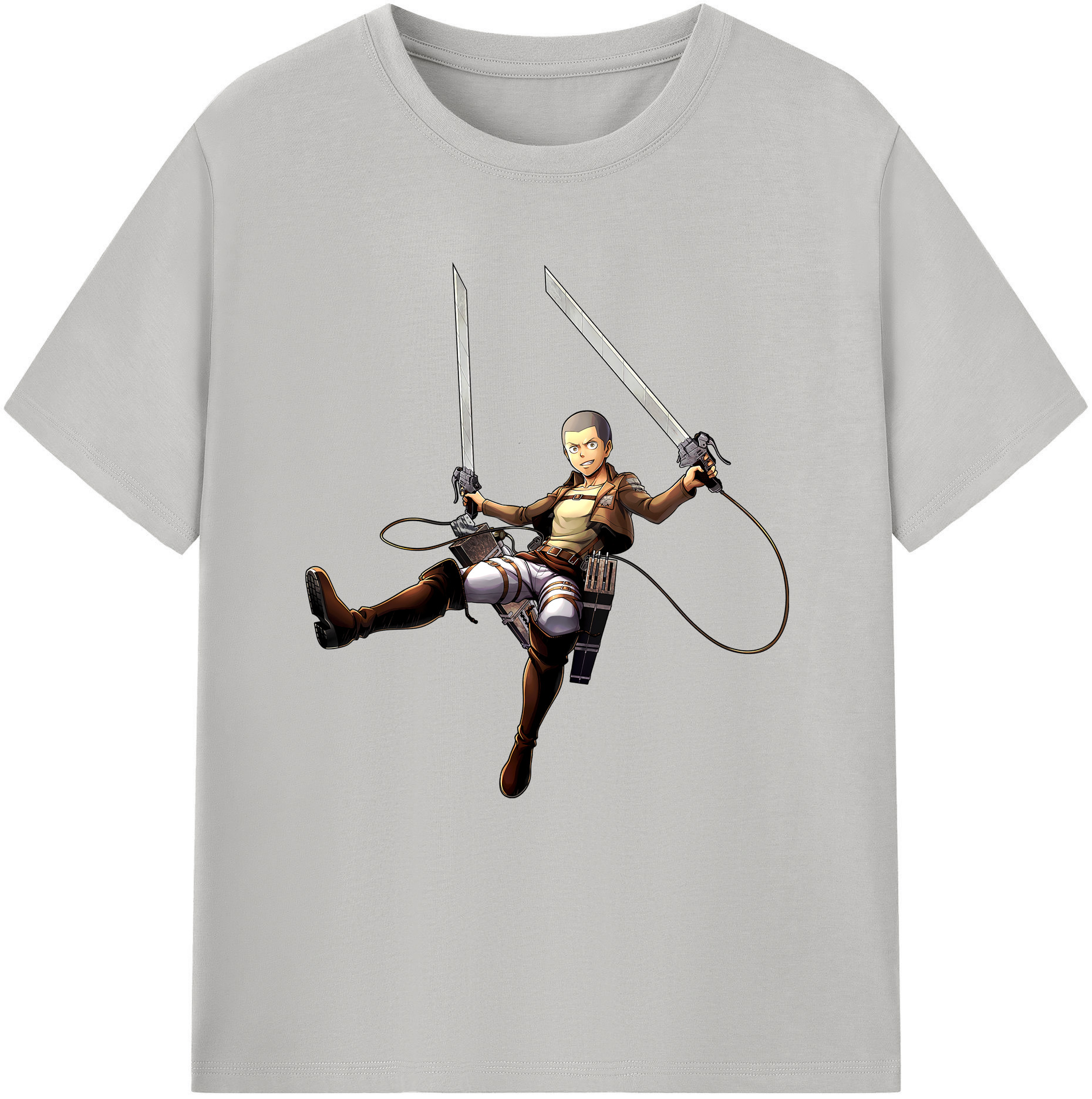 （画像用） 進撃の巨人 コニー·スプリンガー Attack on Titan Connie Springer 綿100％半袖Tシャツ（フロントプリント）