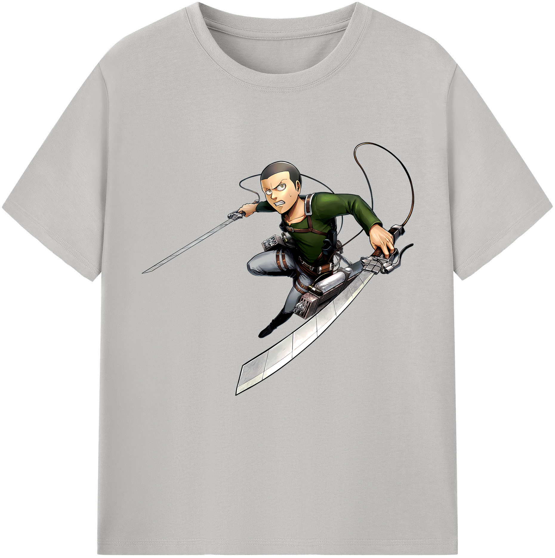 （画像用） 進撃の巨人 コニー·スプリンガー Attack on Titan Connie Springer 綿100％半袖Tシャツ（フロントプリント）