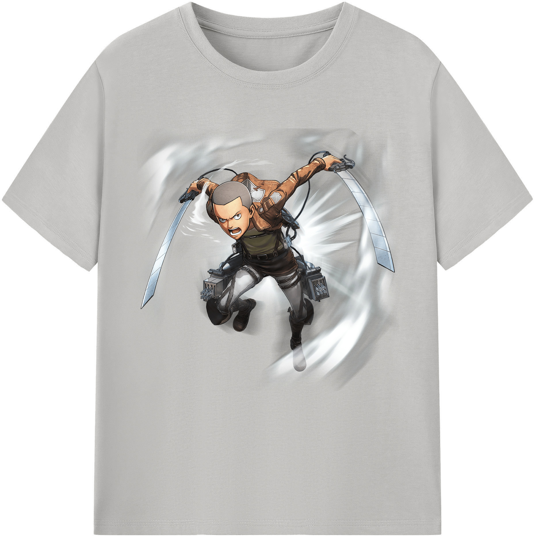 （画像用） 進撃の巨人 コニー·スプリンガー Attack on Titan Connie Springer 綿100％半袖Tシャツ（フロントプリント）