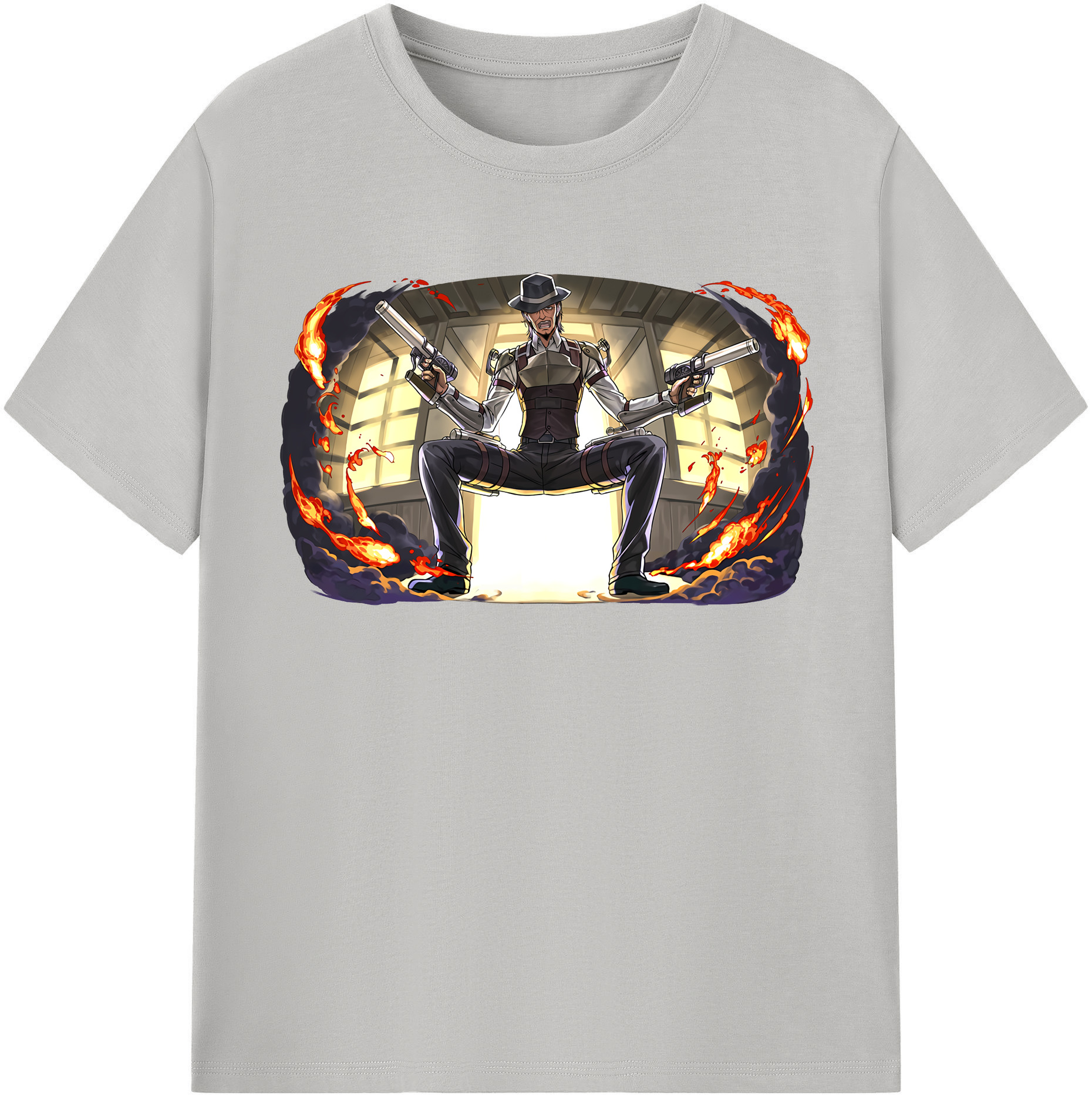 （画像用） 進撃の巨人 ケニー·アッカーマン Attack on Titan Kenny Ackerman 綿100％半袖Tシャツ（フロントプリント）